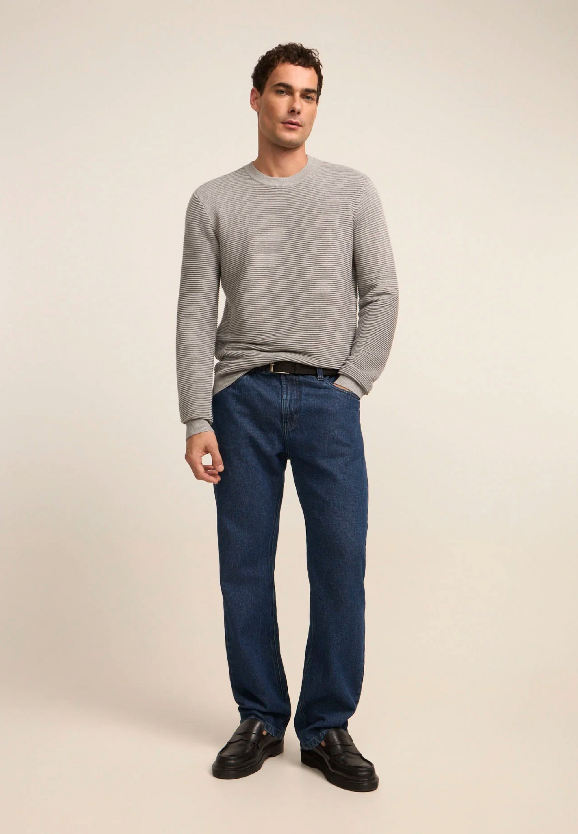 Rully Battersea Ribbed Sweater Light Grey
