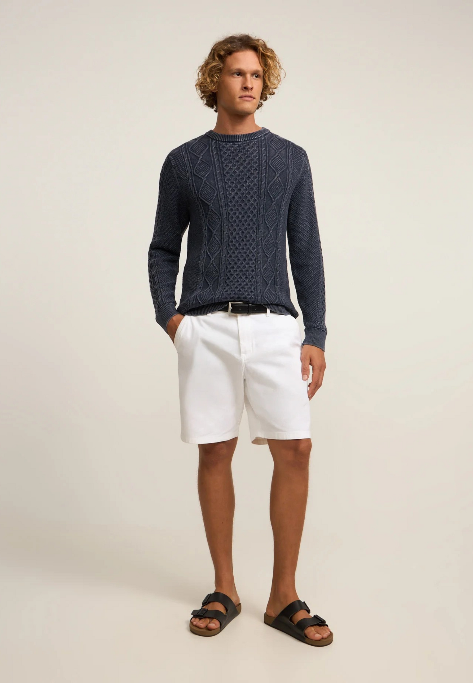 Rully Aran Textured Knit Navy