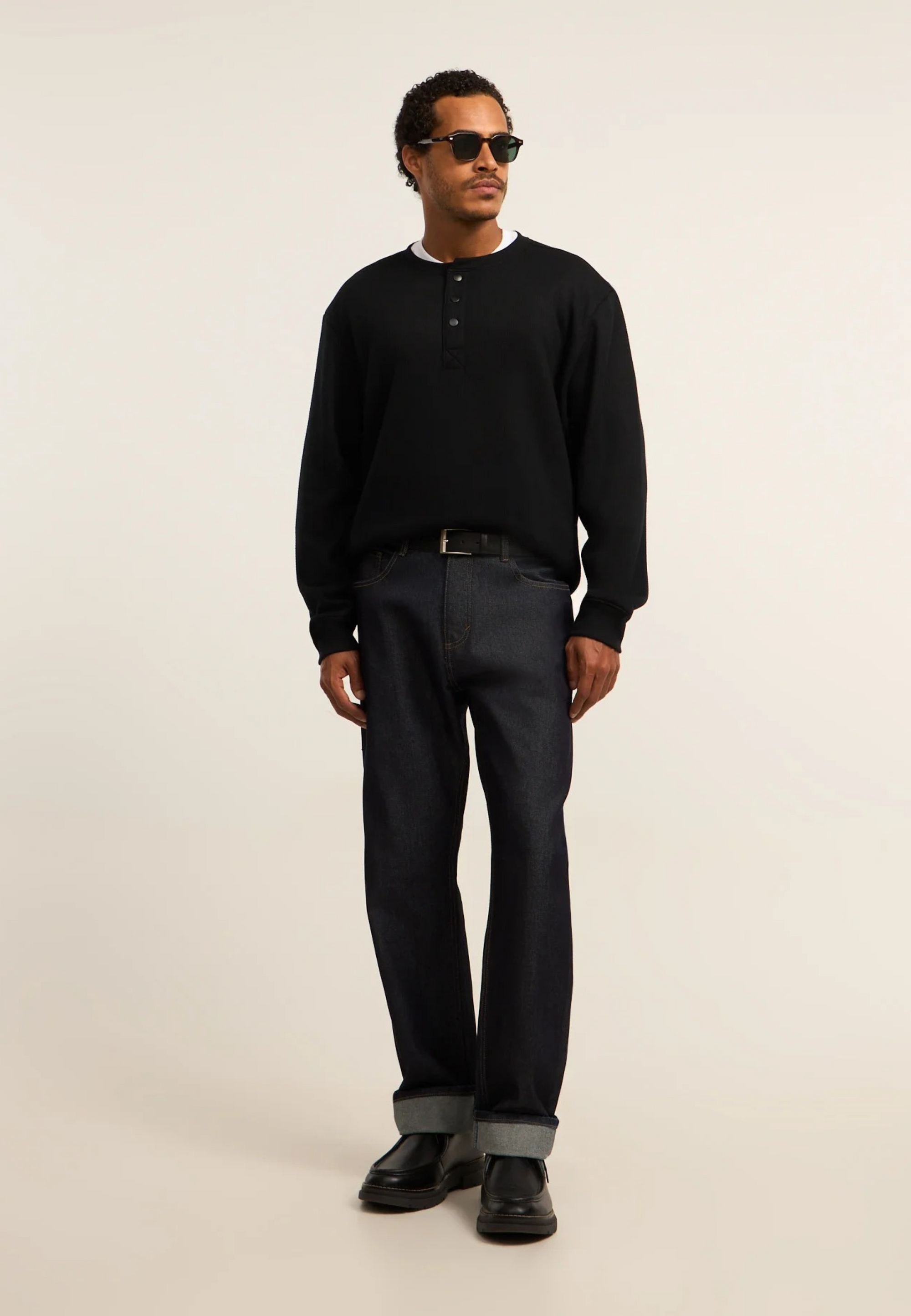 Rully Henley Wool Sweater Black