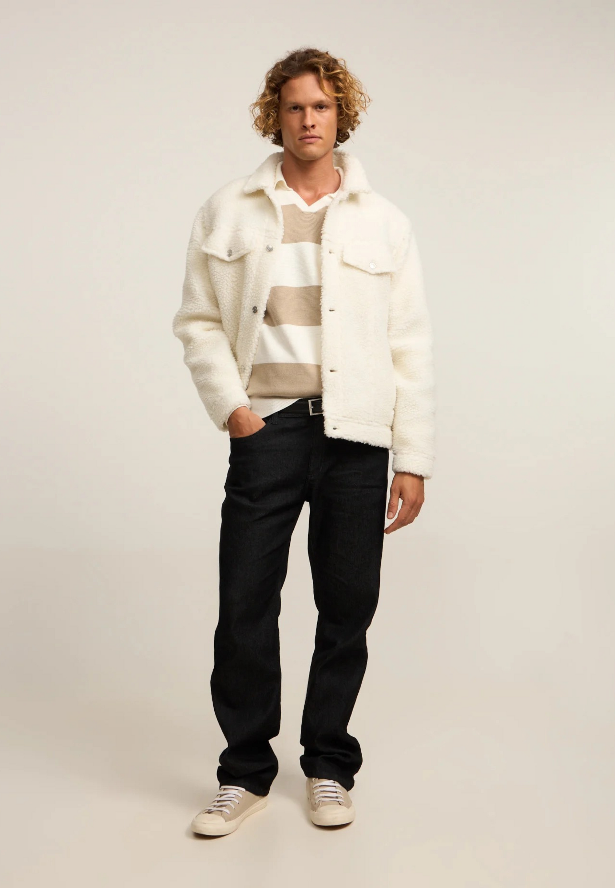 Rully Islington Rugby Knit Sand & White