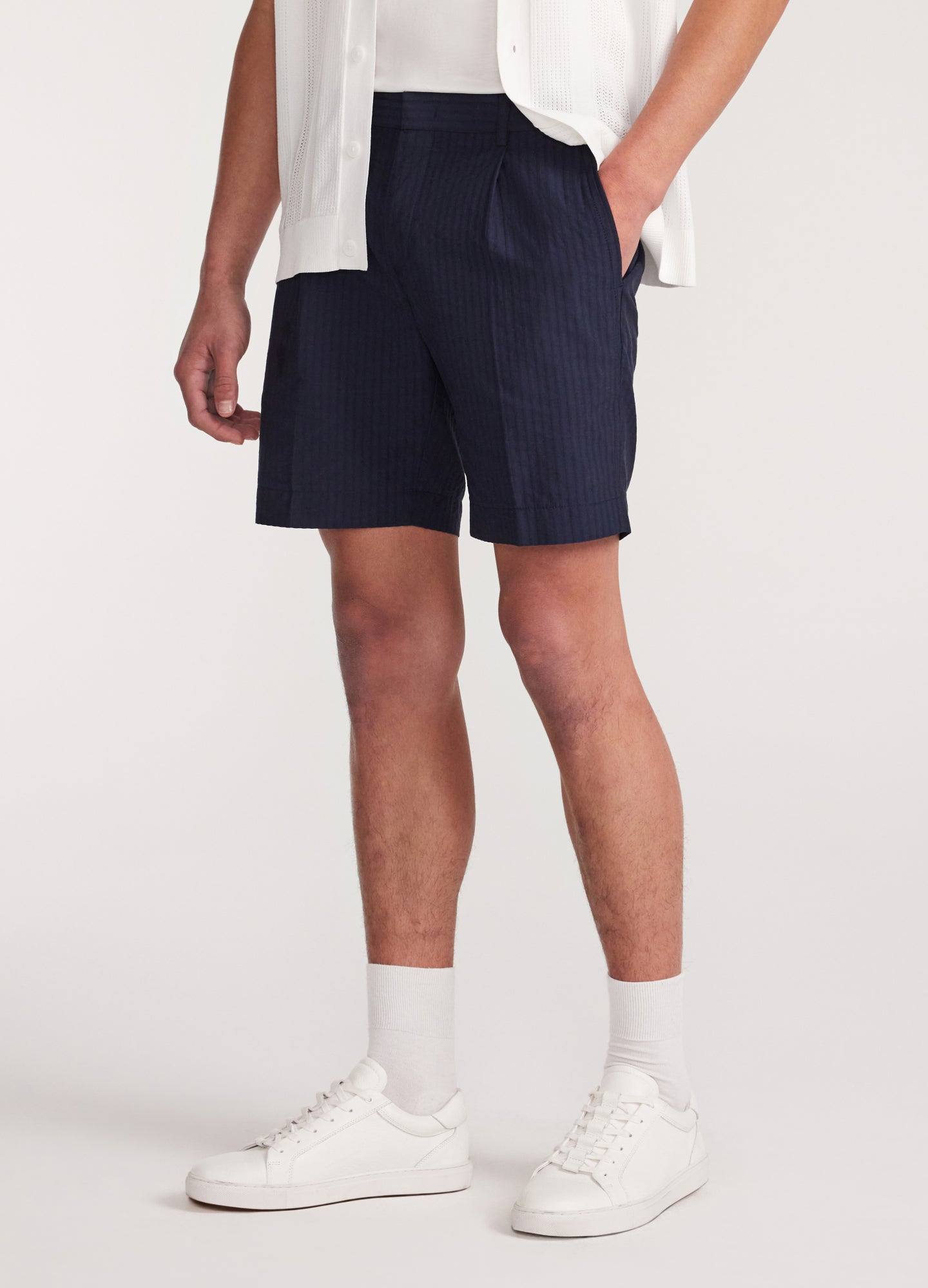 Rully Mayfair Seersucker Shorts Navy