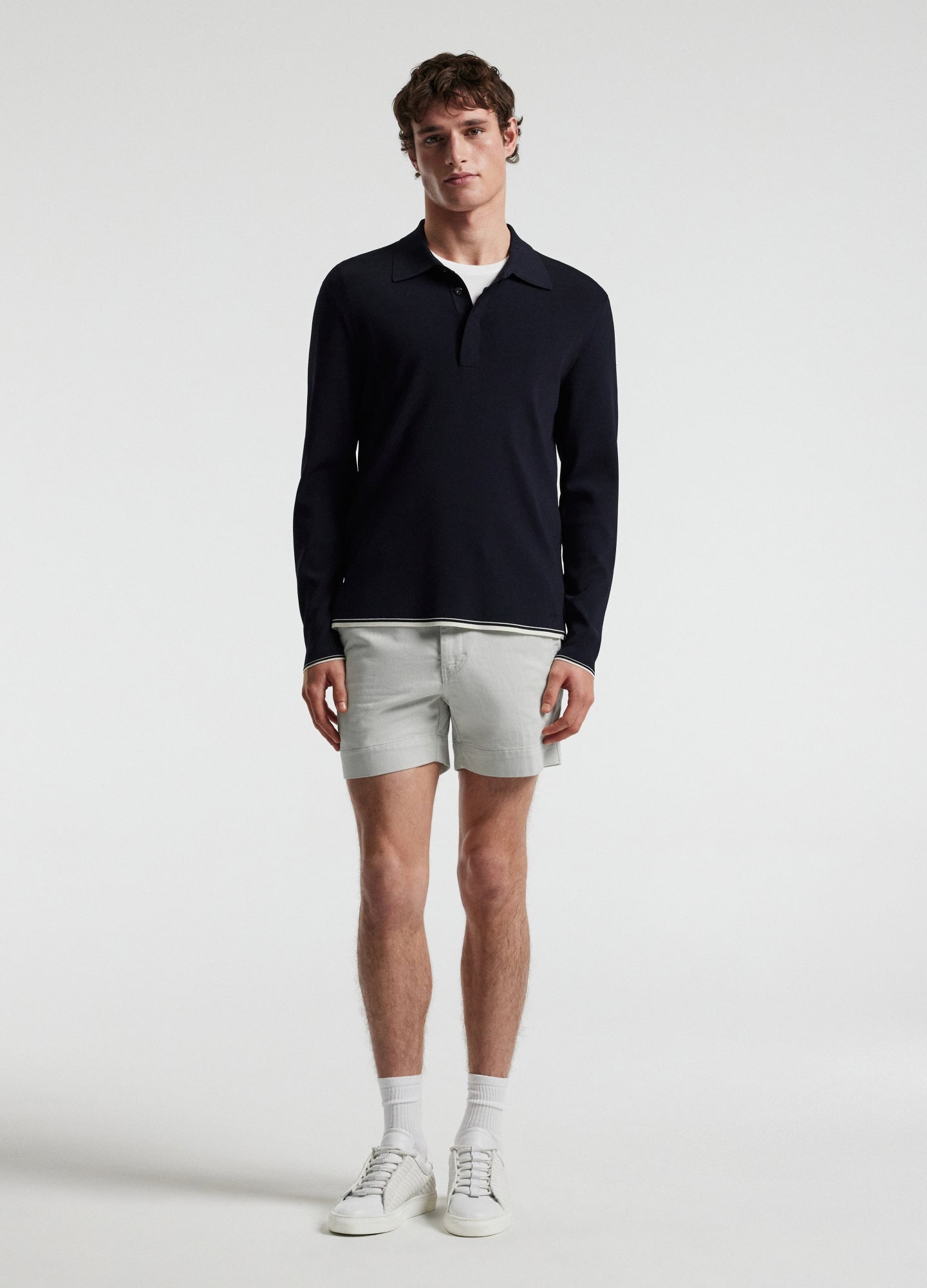 Rully Henley Cotton Shorts Sand