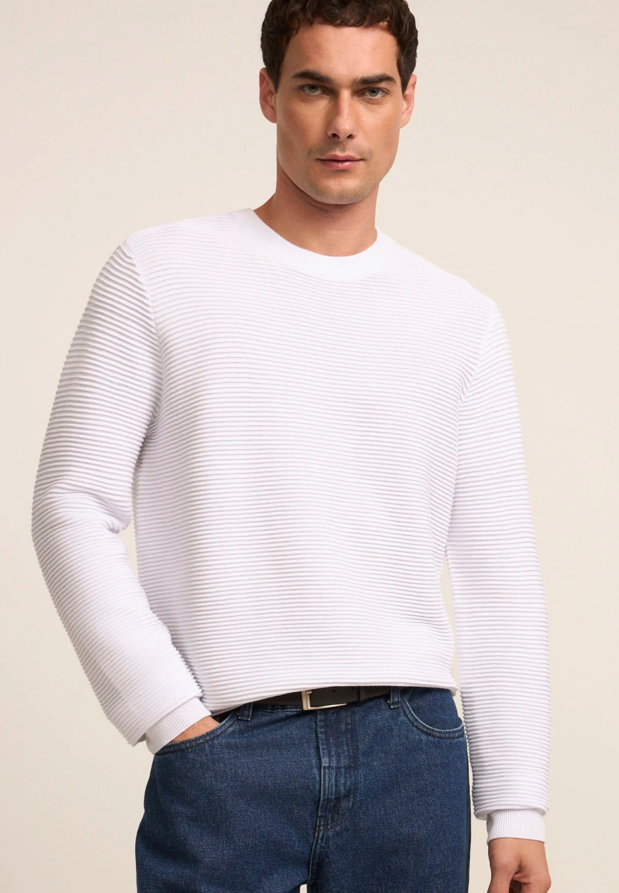 Rully Battersea Ribbed Sweater White