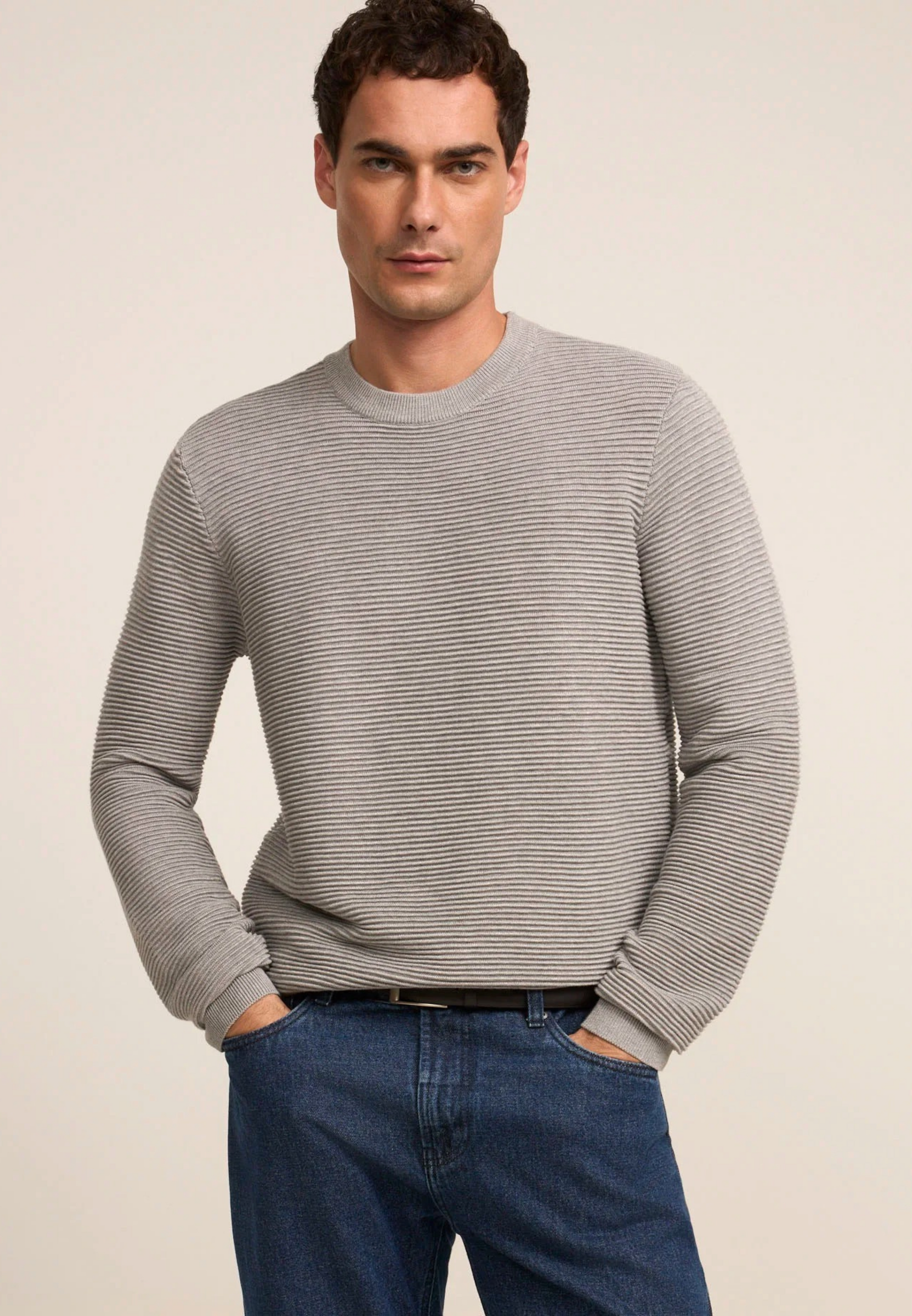 Rully Battersea Ribbed Sweater Light Grey