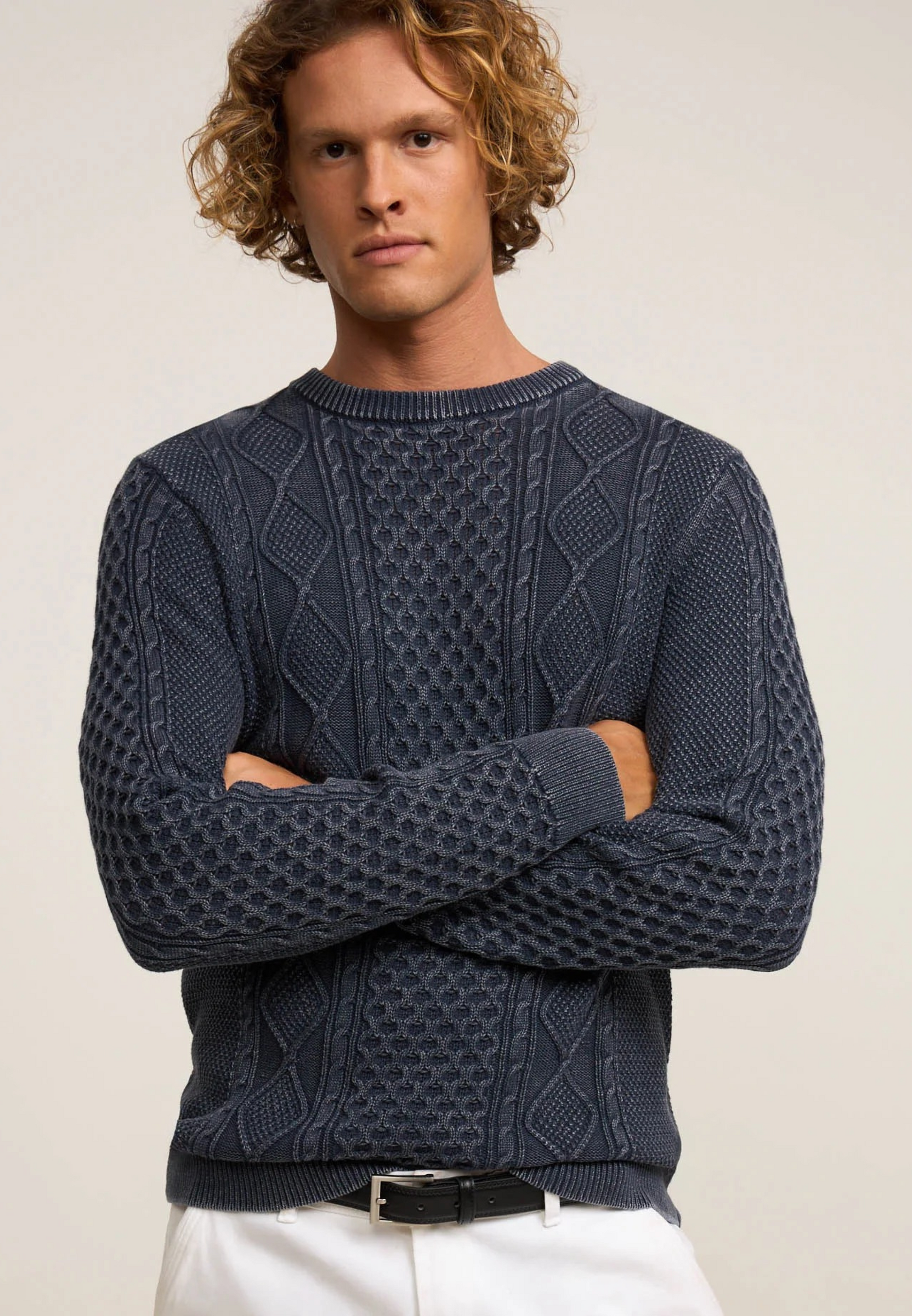 Rully Aran Textured Knit Navy