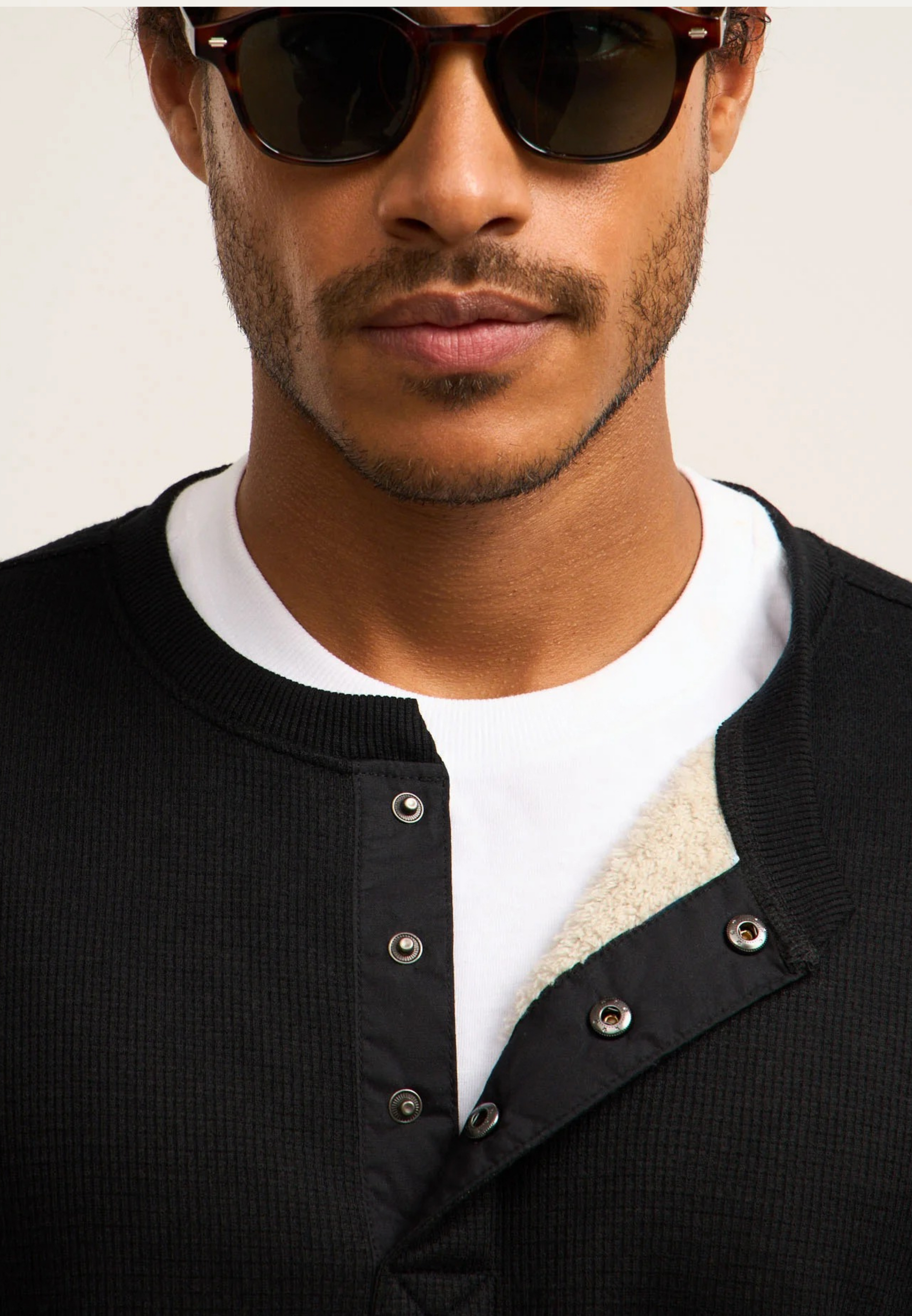 Rully Henley Wool Sweater Black
