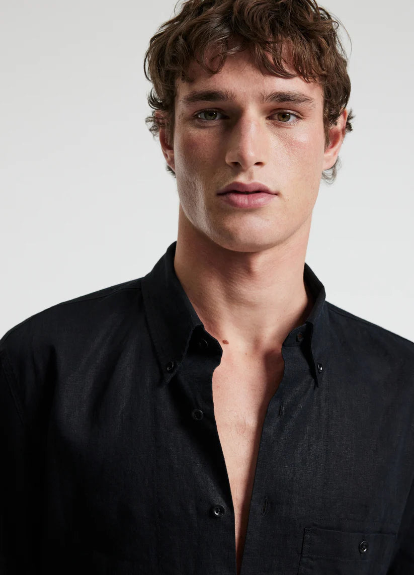 Rully Henley Washed Linen Shirt