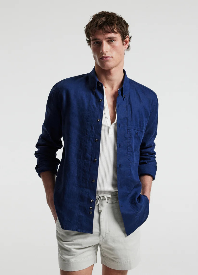 Rully Henley Washed Linen Shirt