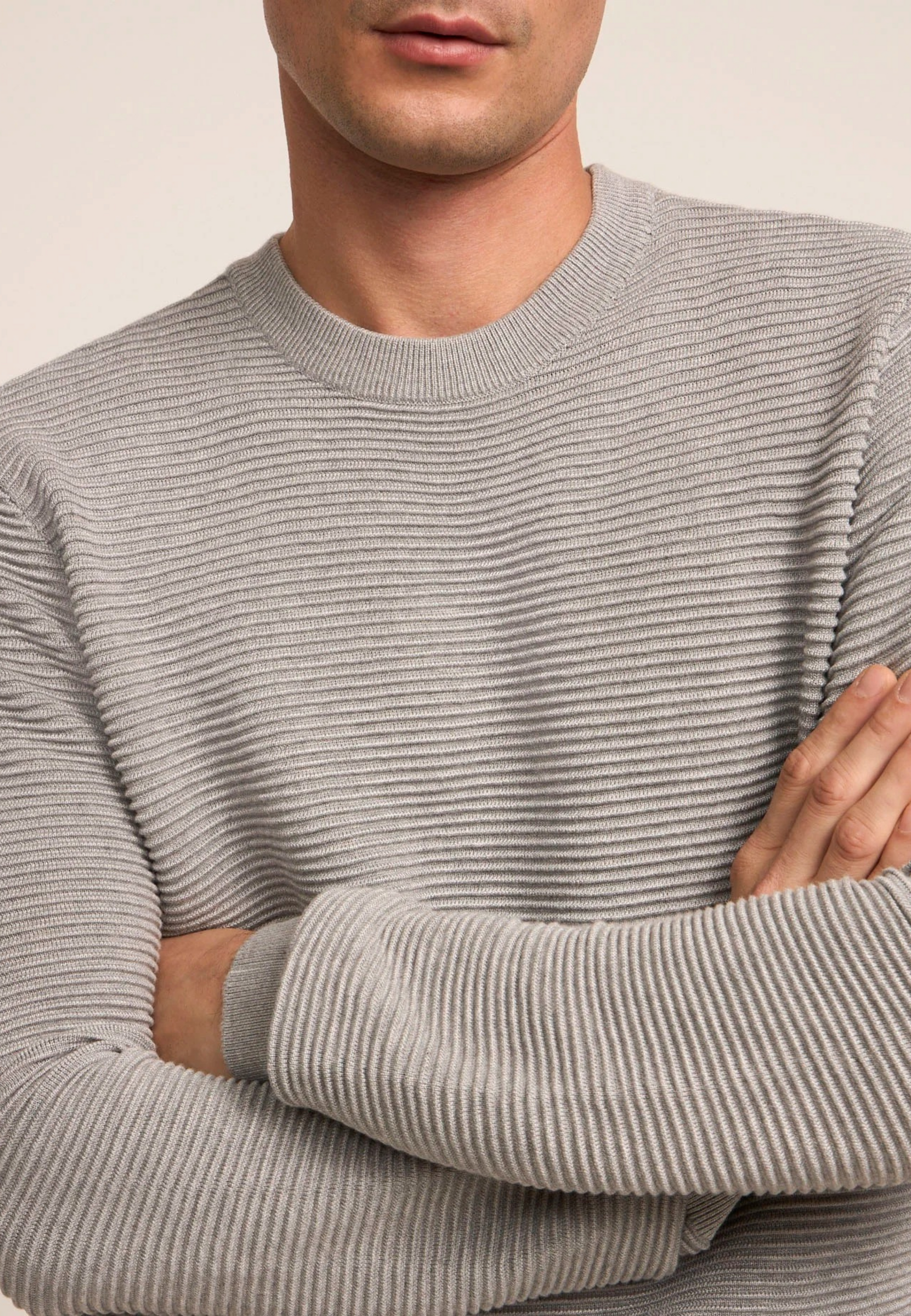 Rully Battersea Ribbed Sweater Light Grey