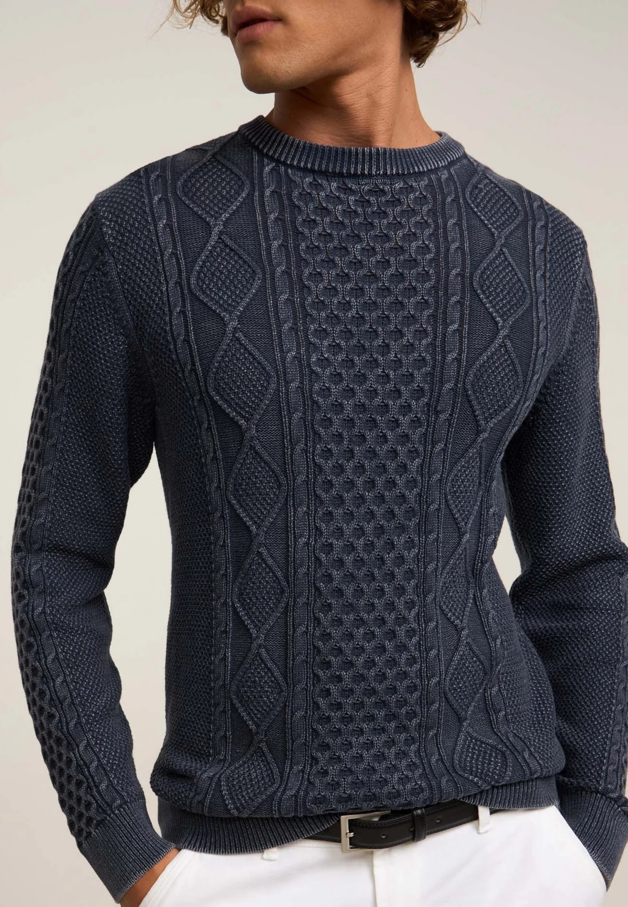 Rully Aran Textured Knit Navy
