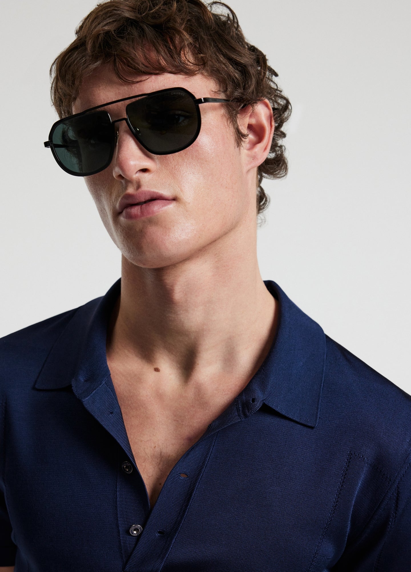 Rully Shiny Rayon Polo Navy