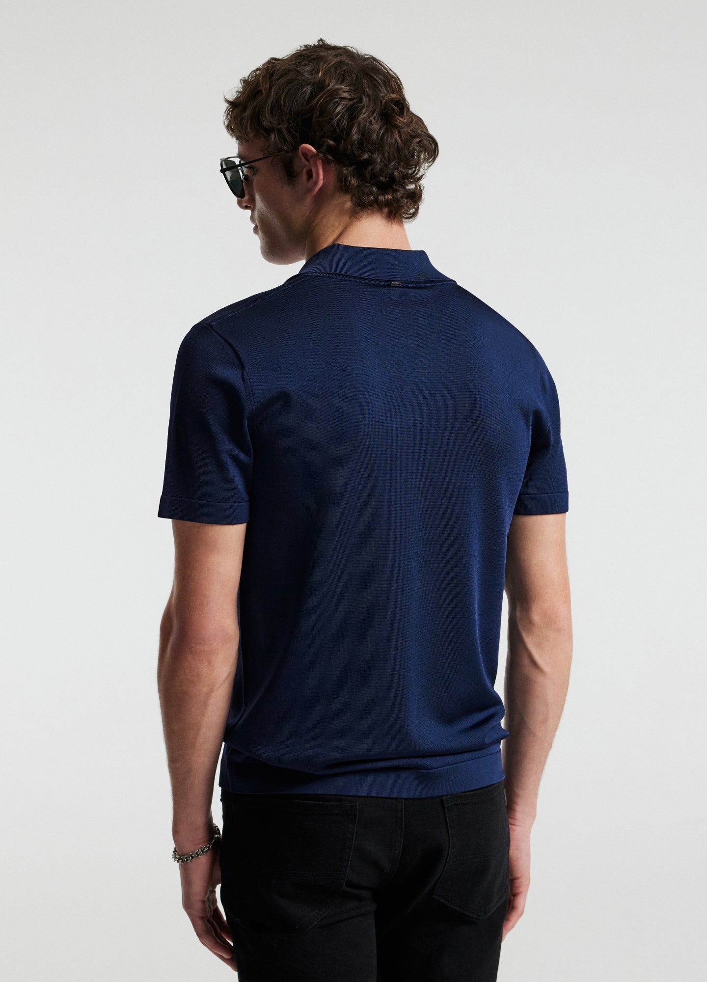 Rully Shiny Rayon Polo Navy