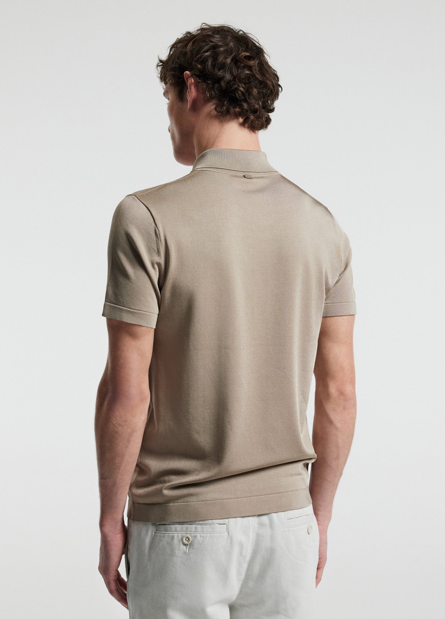Rully Shiny Rayon Polo Stone