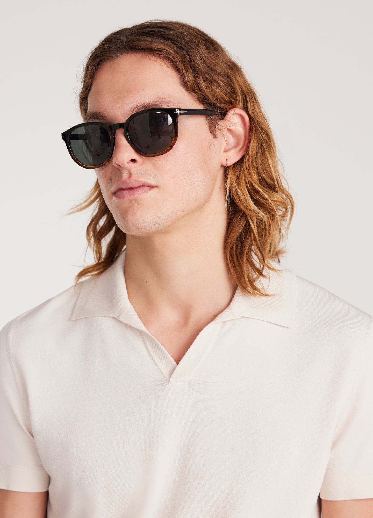 Rully Rib Collar Tech Knit Polo Parchment