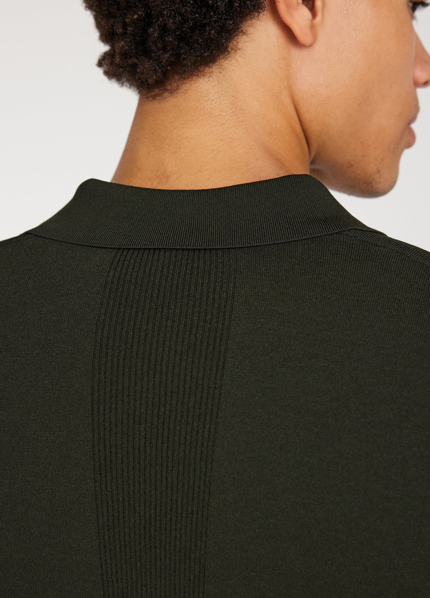 Rully Long Sleeved Tech Knit Polo Army Green