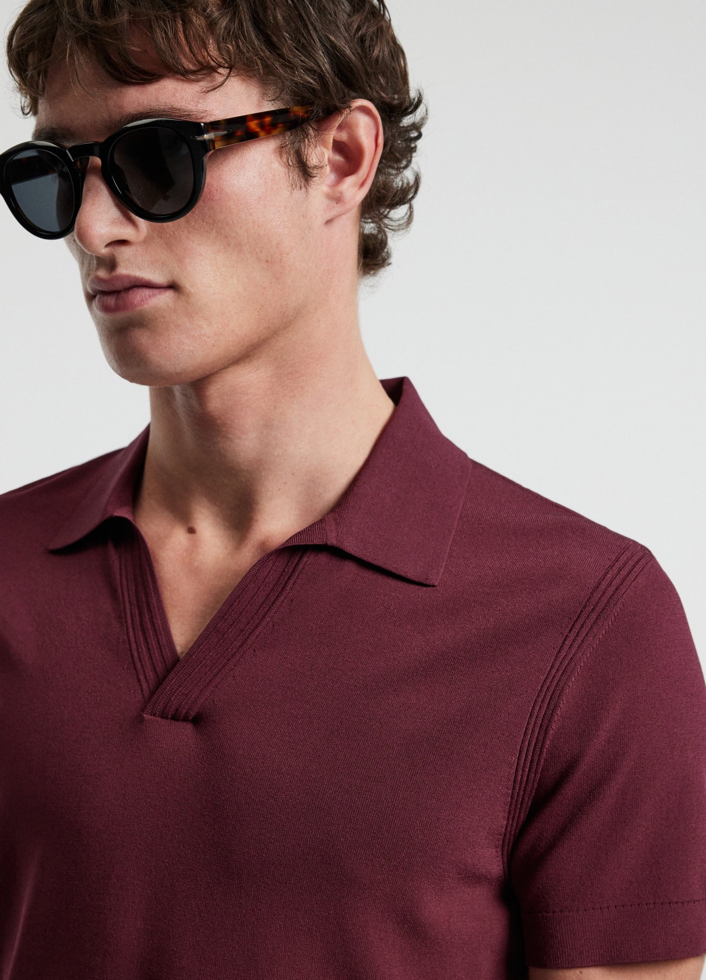 Rully Tech Shoulder Trim Polo Wine