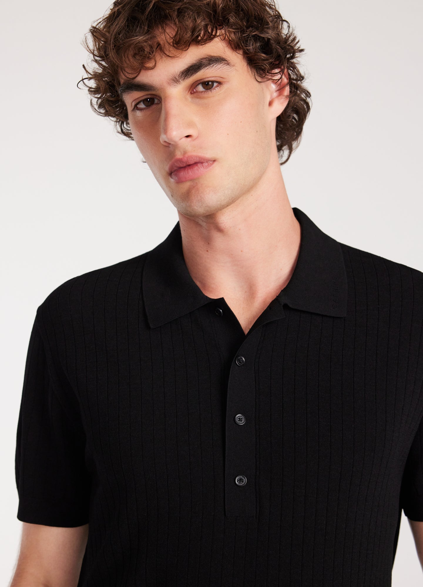 Rully Sheer Stripe Polo Black