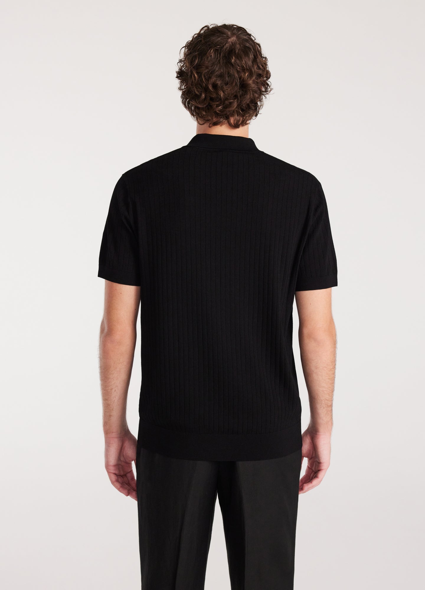 Rully Sheer Stripe Polo Black