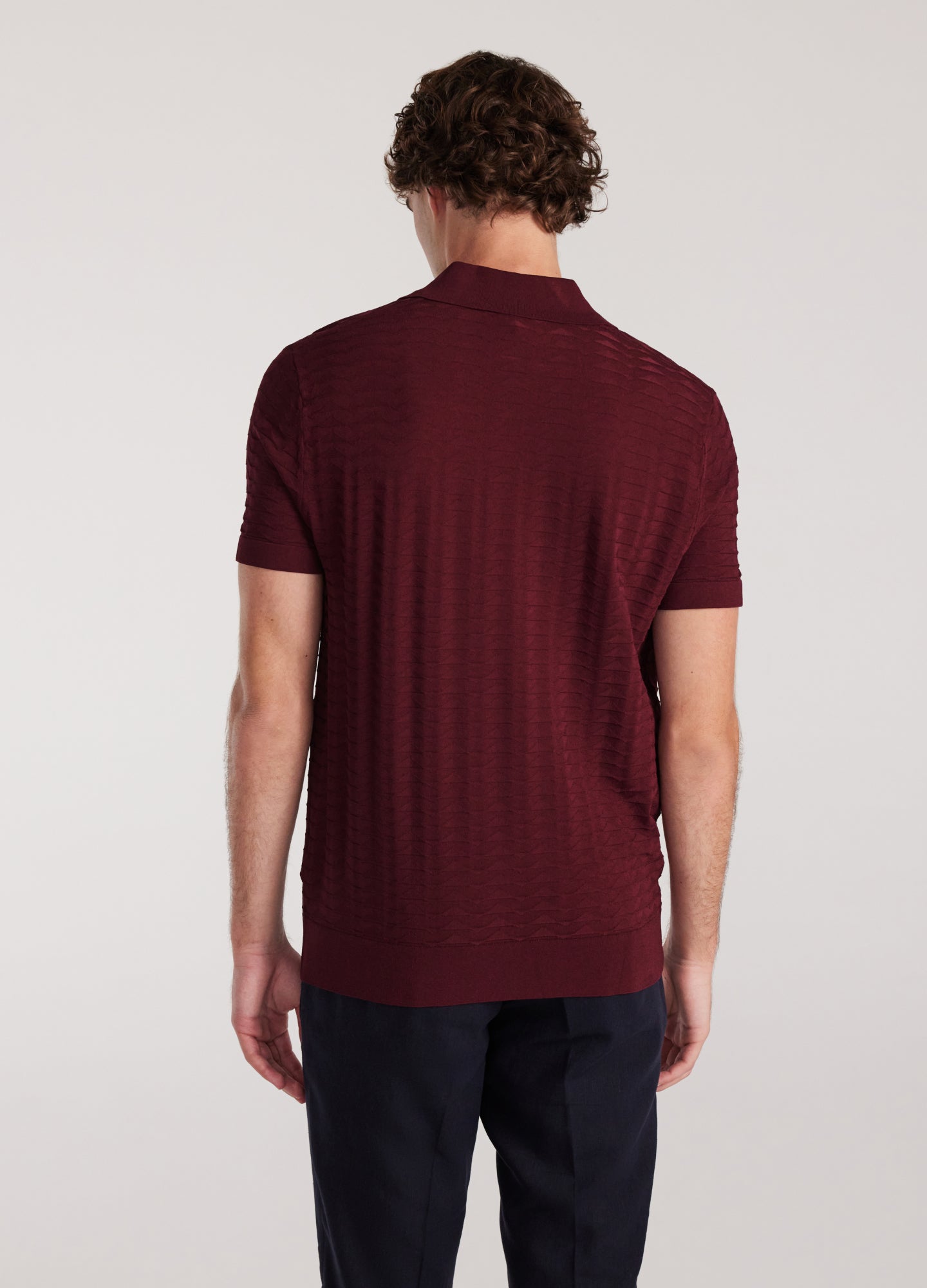 Rully Triangle Knit Polo Wine