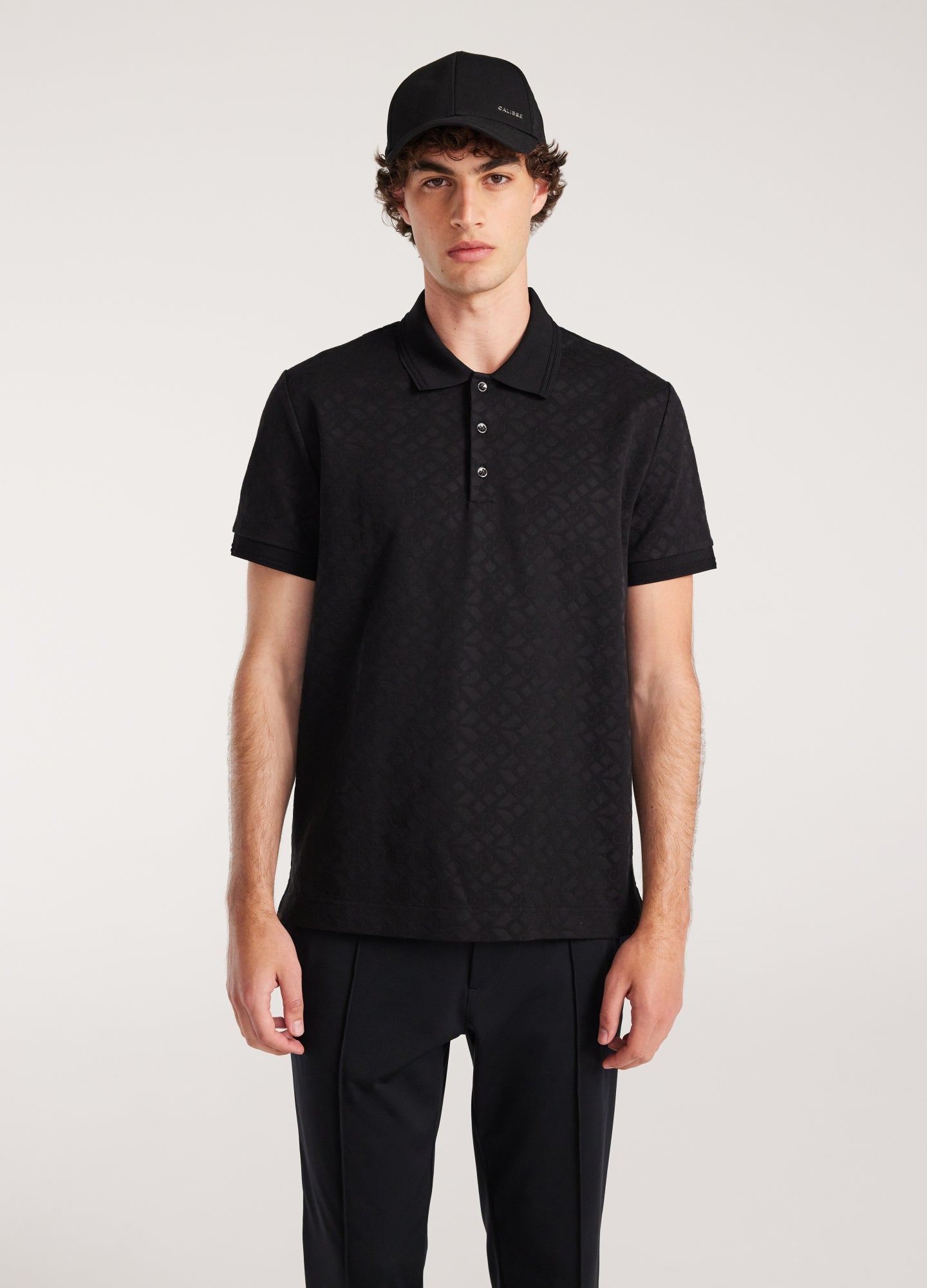 Rully Solid Monogram Polo Black