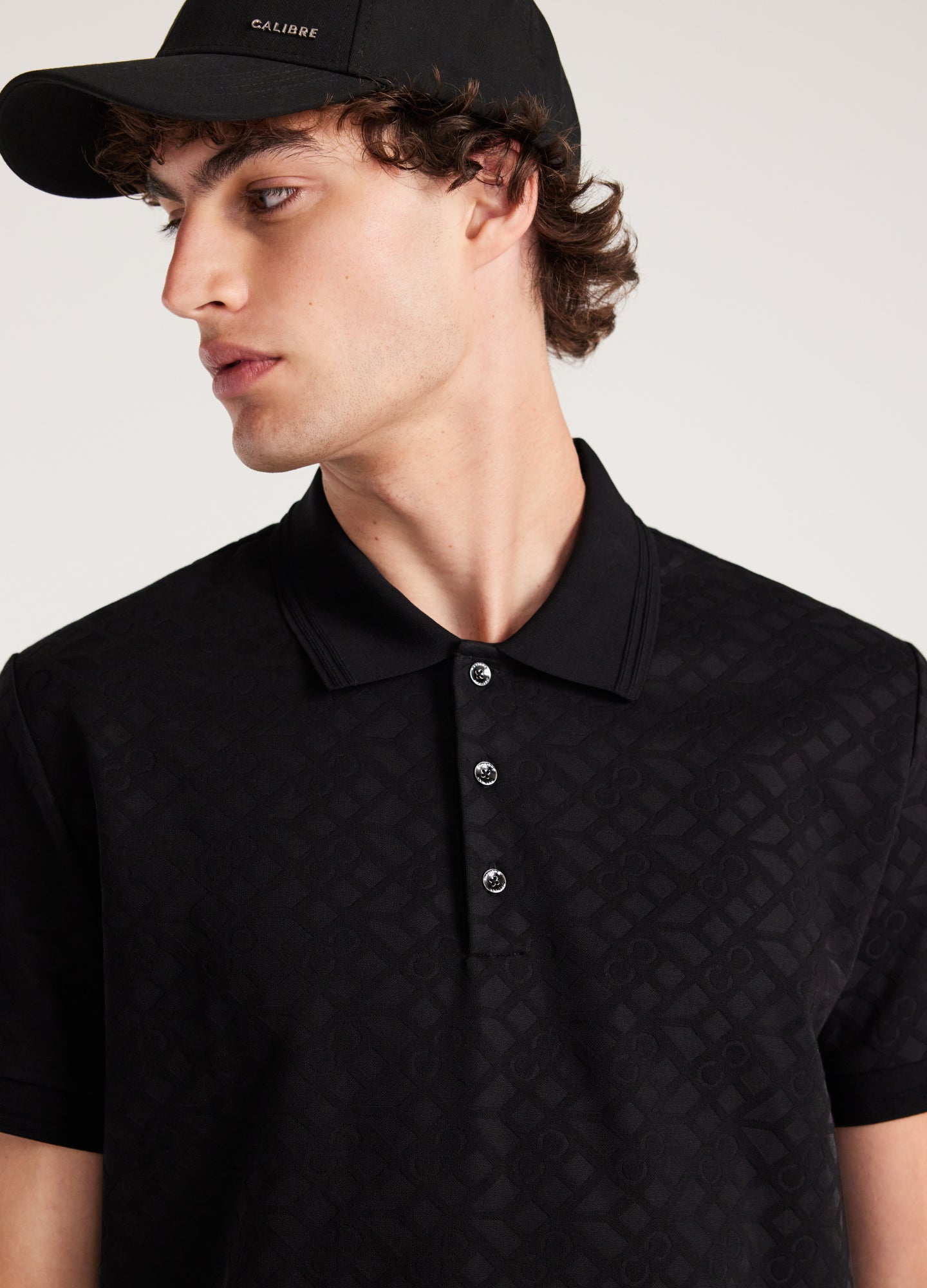 Rully Solid Monogram Polo Black