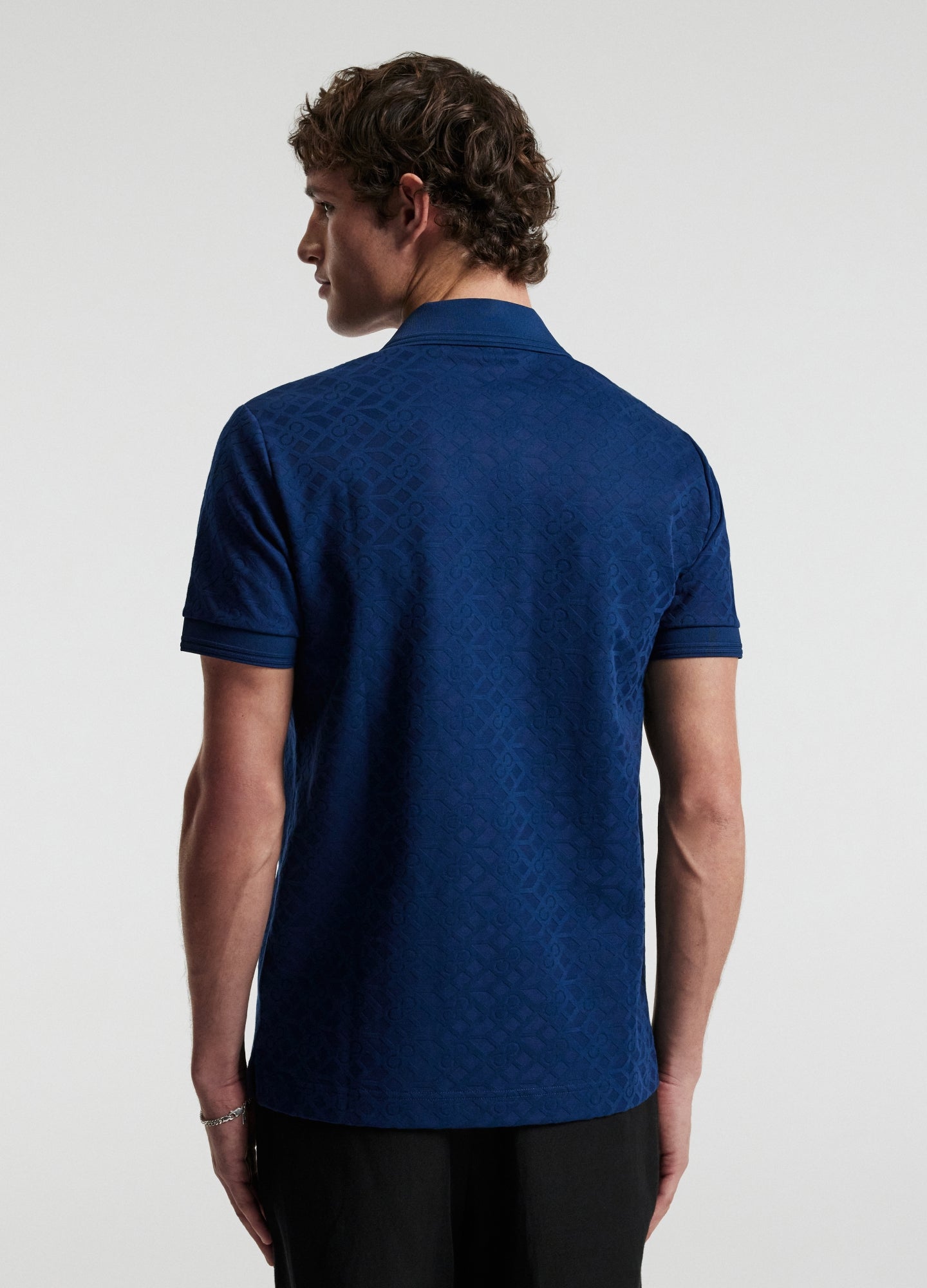 Rully Solid Monogram Polo Blue