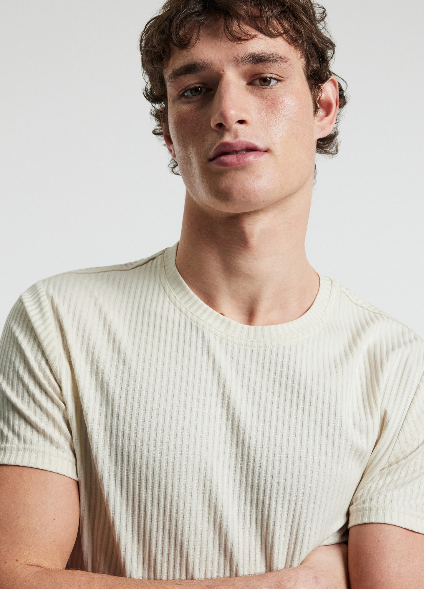Rully Strand Ribbed T-Shirt Bone