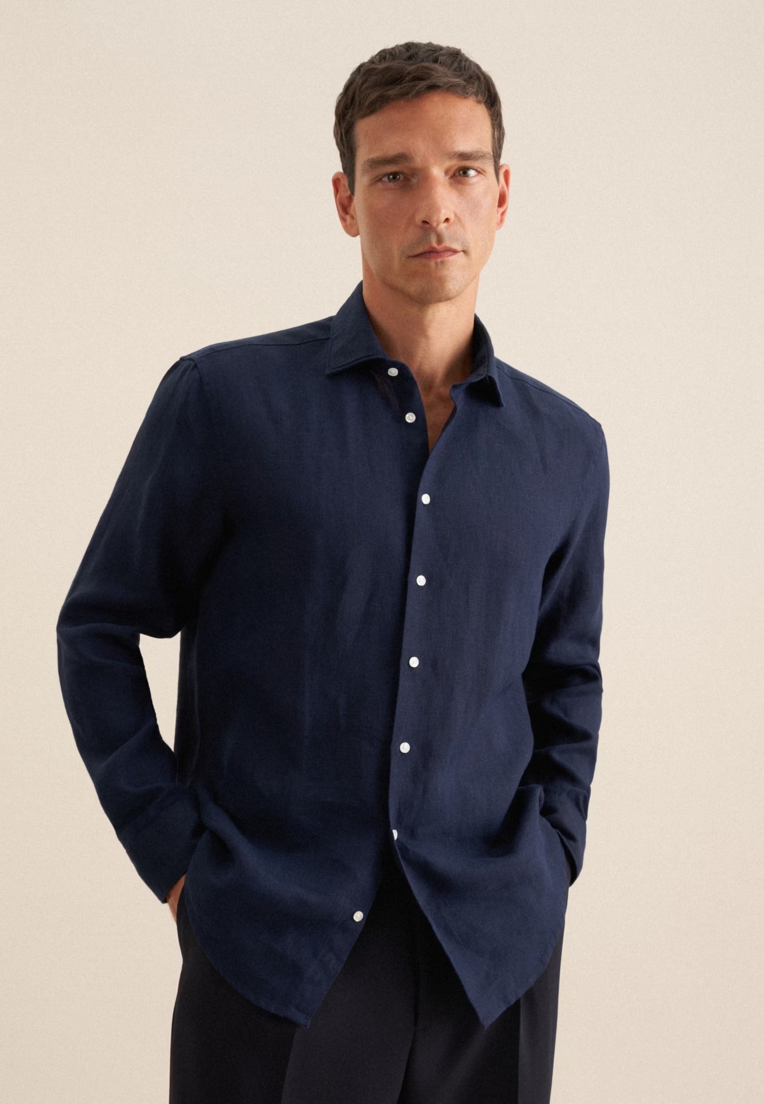 Rully Regent Linen Shirt Navy