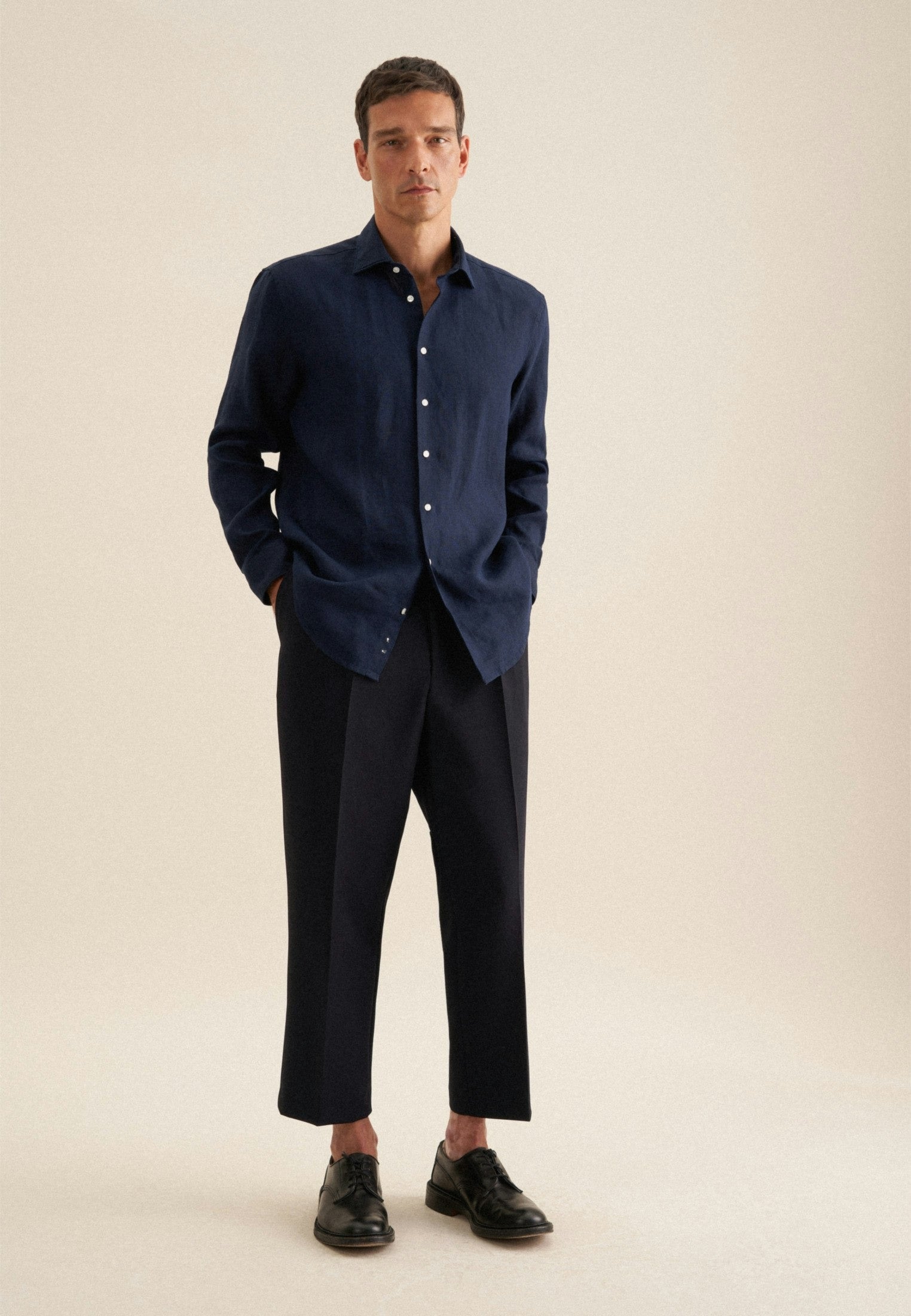 Rully Regent Linen Shirt Navy