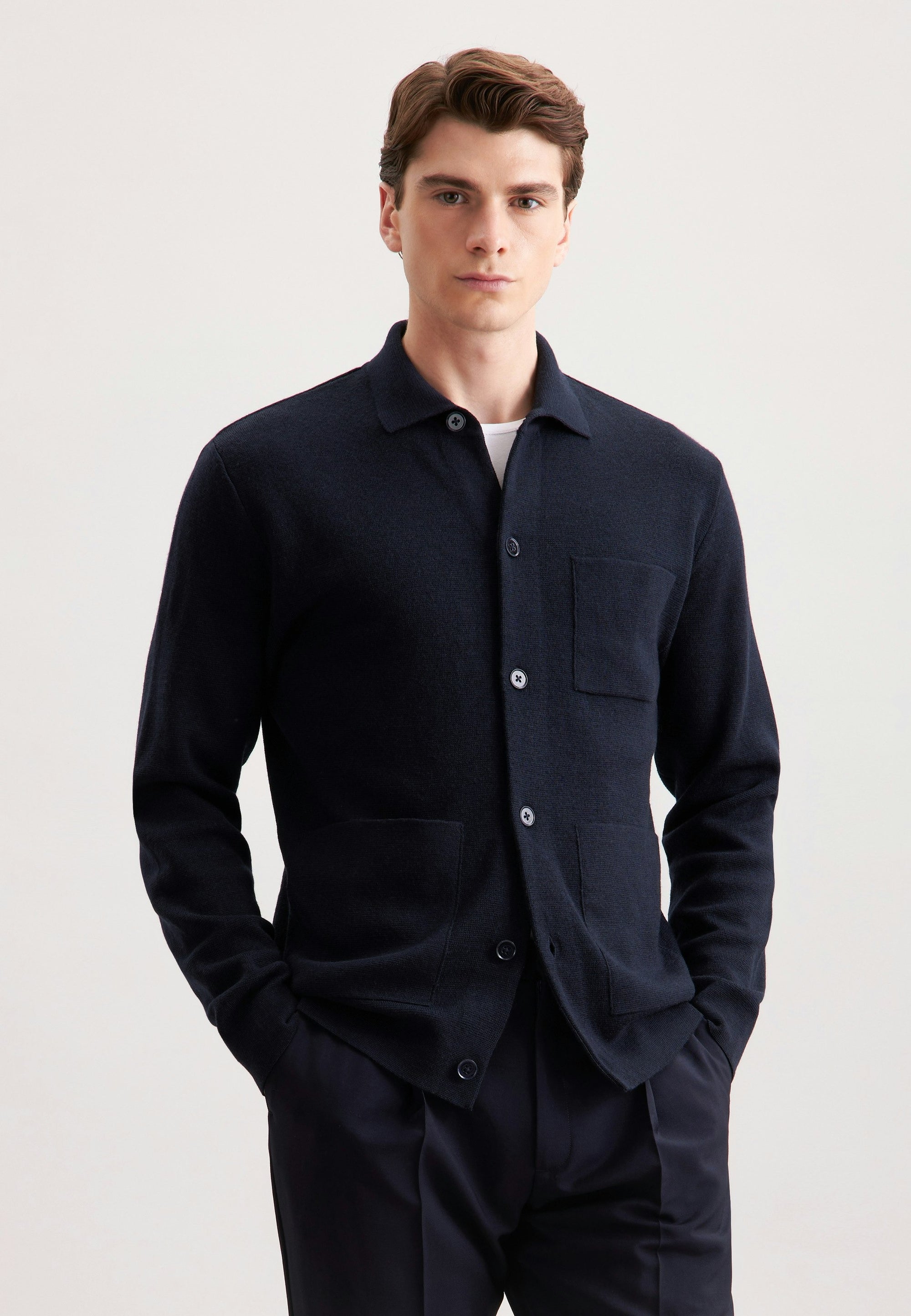 Rully Pembroke Knit Jacket Navy