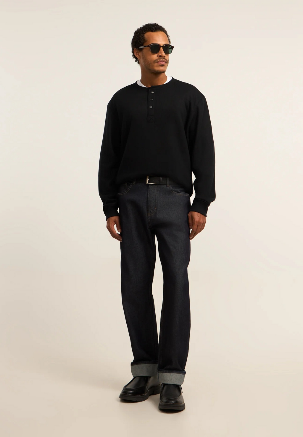 Rully Henley Wool Sweater Black