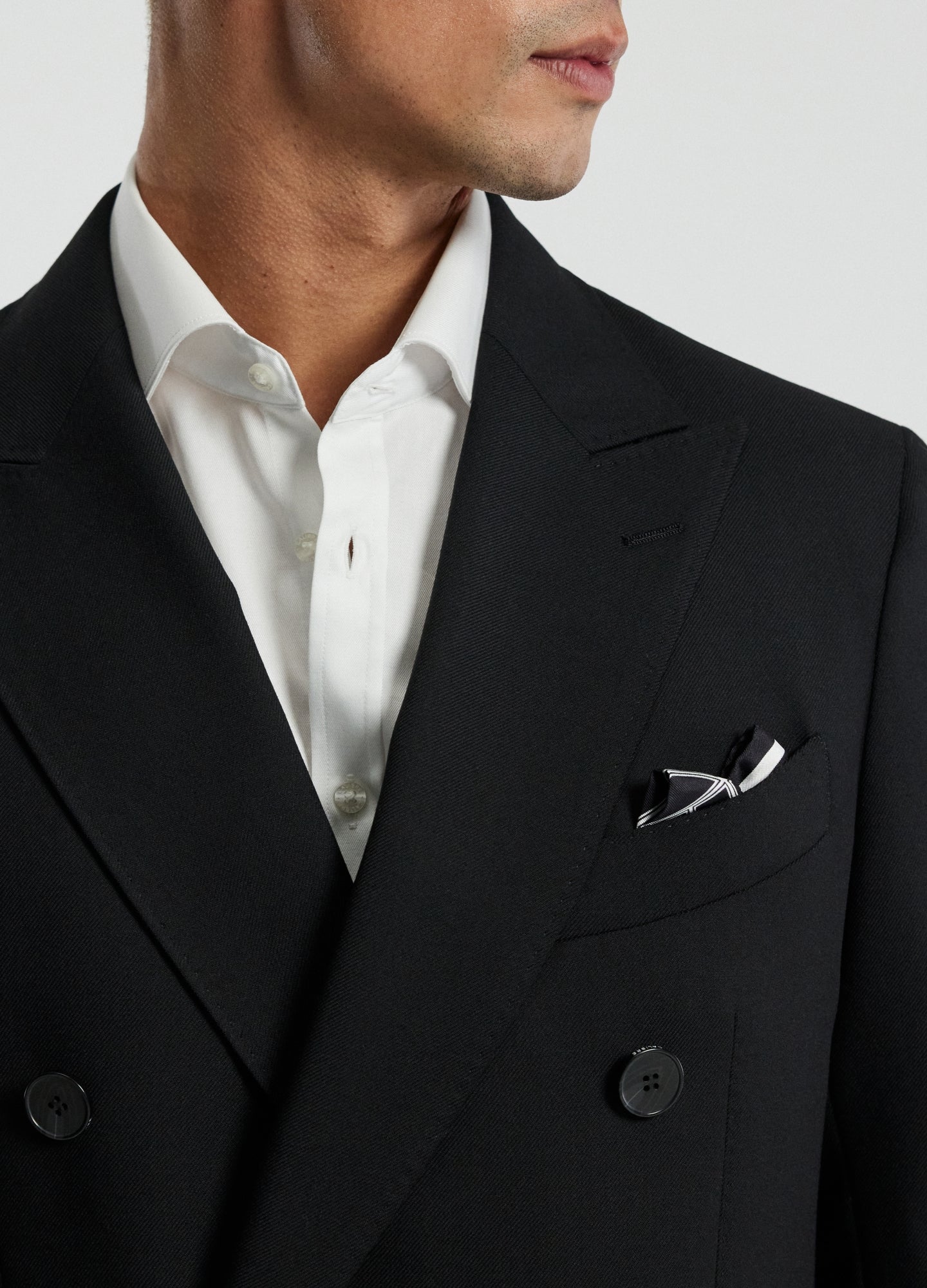 Rully Holborn Wool Double-Breasted Blazer Black
