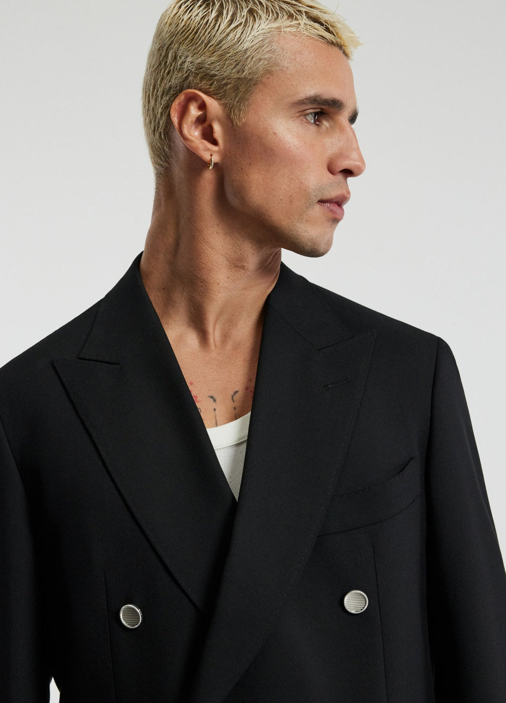 Rully Holborn Wool Double-Breasted Blazer Black