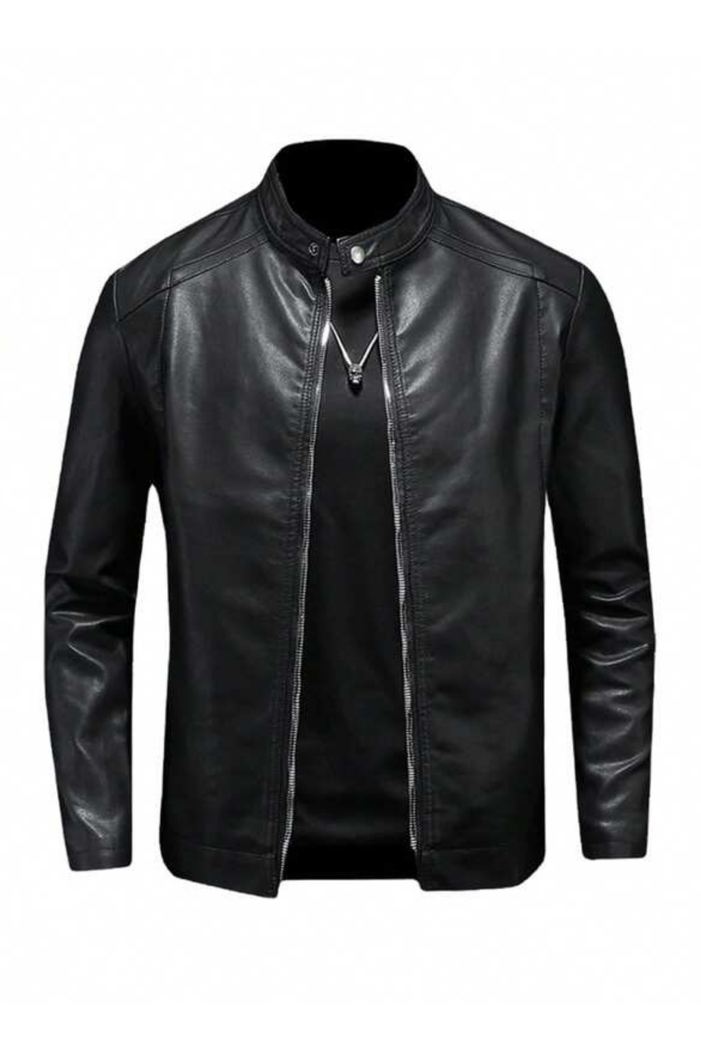 Men's Faux Leather Biker Jacket