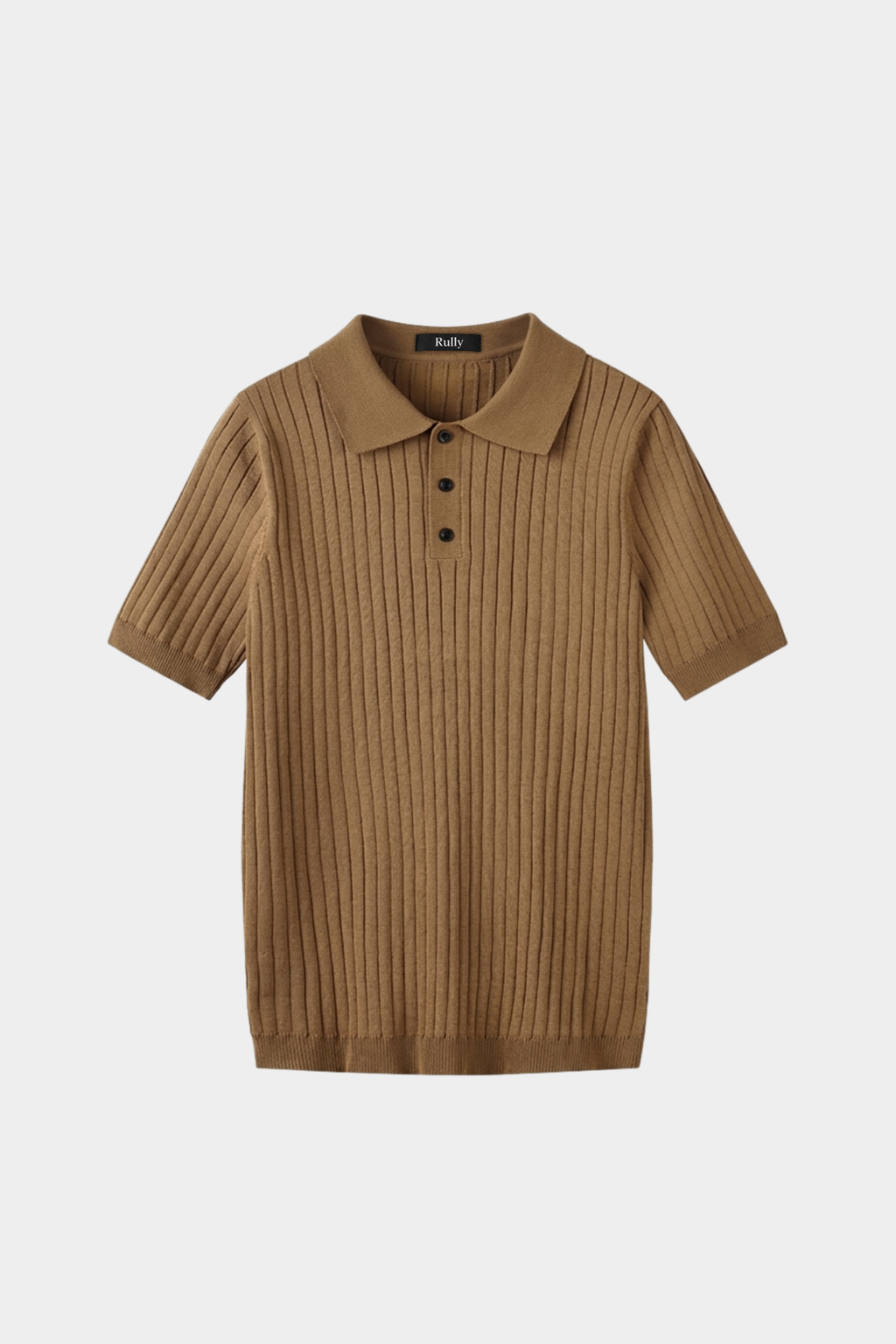 Men’s Ribbed Knit Polo Shirt
