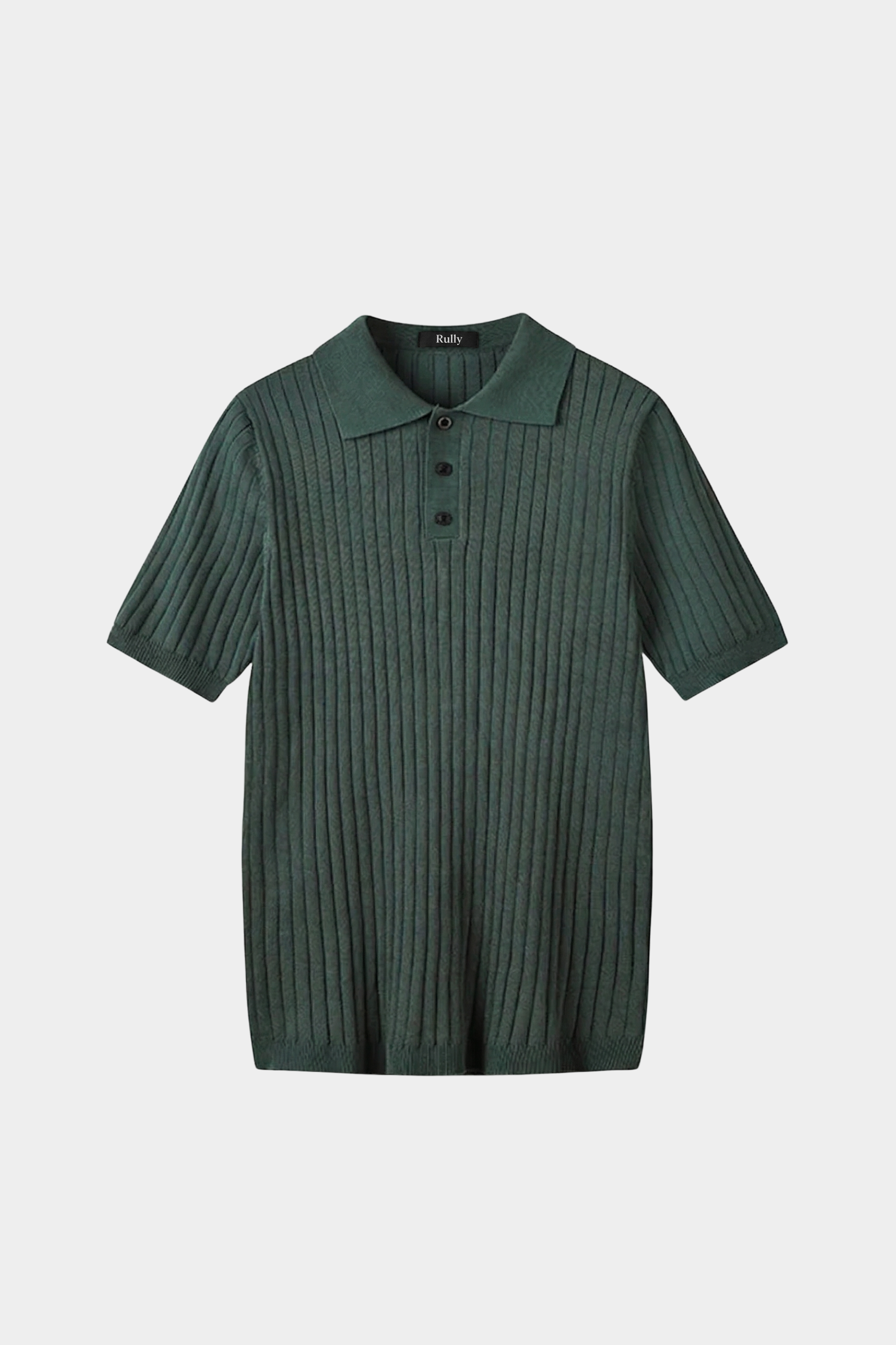 Men’s Ribbed Knit Polo Shirt