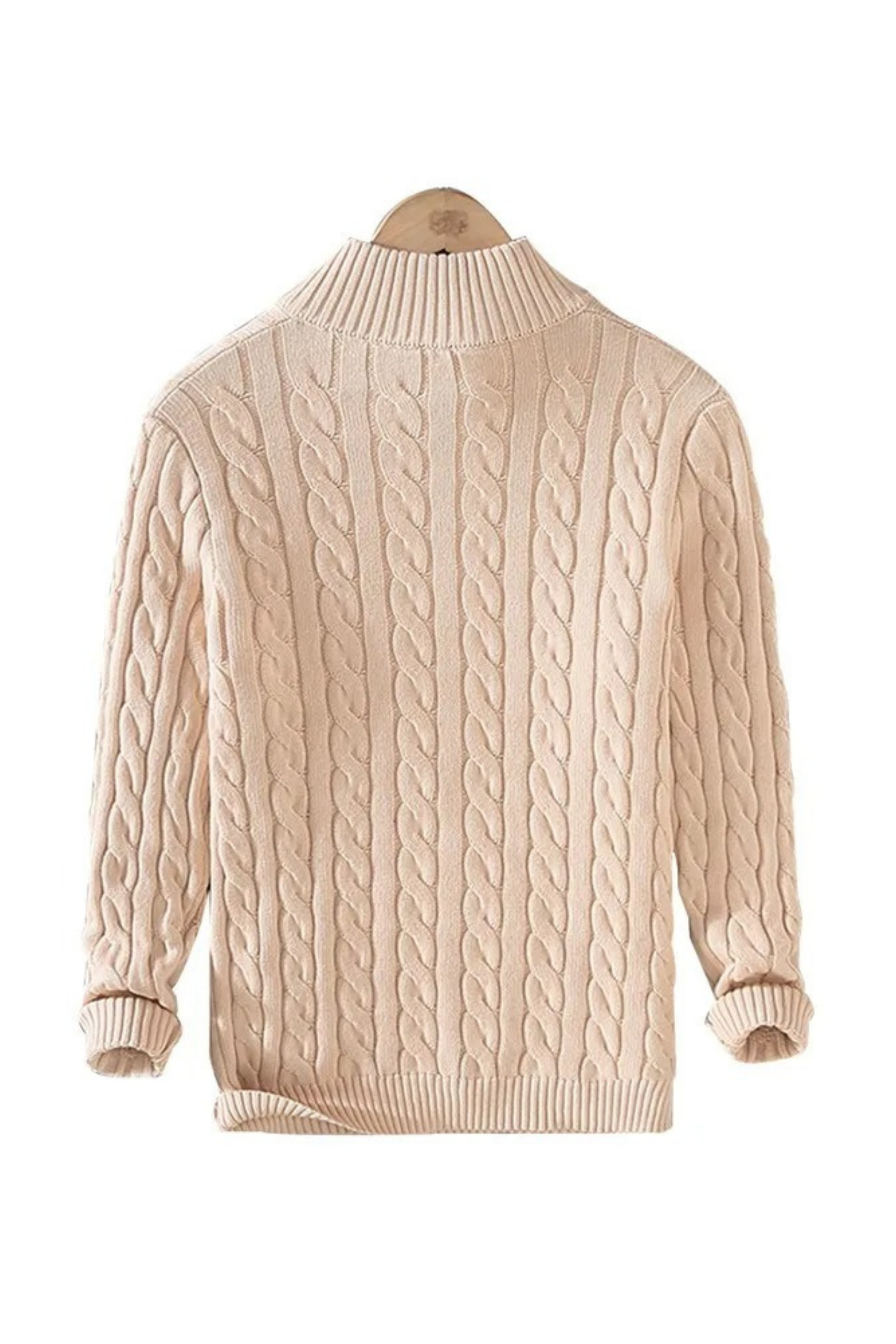 Men’s Transitional Half Zip Cable Knit Jumper
