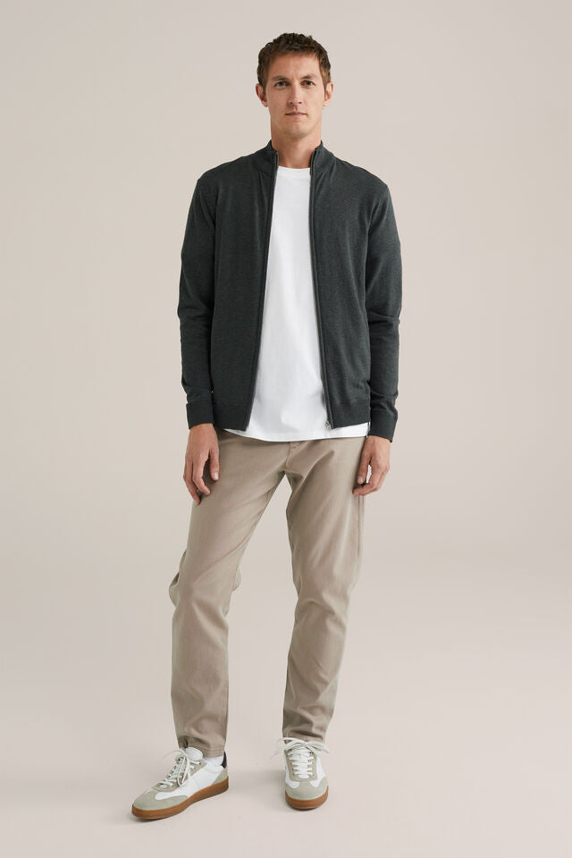 Men’s Slim Fit Fine-Knit Zip-Front Cardigan