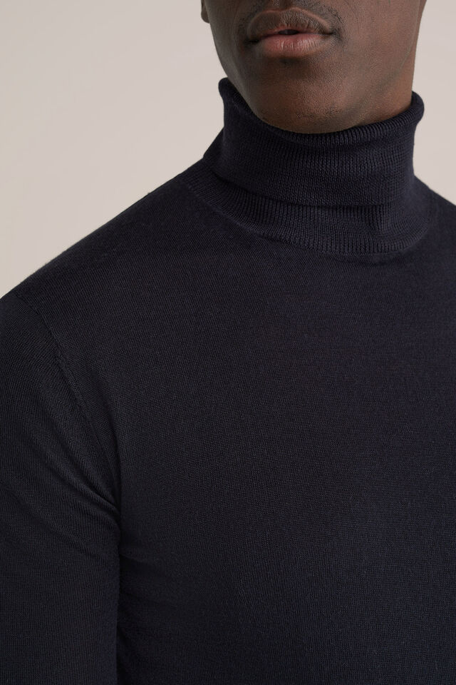 Men’s Slim Fit Merino Wool Roll-Neck Jumper