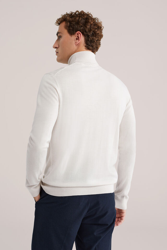 Men’s Slim Fit Merino Wool Roll-Neck Jumper