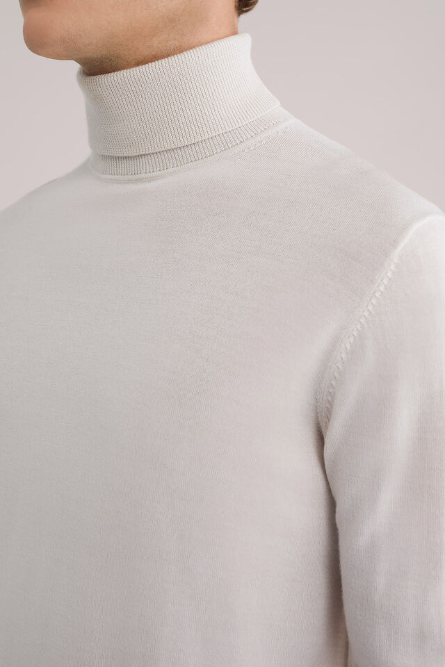 Men’s Slim Fit Merino Wool Roll-Neck Jumper