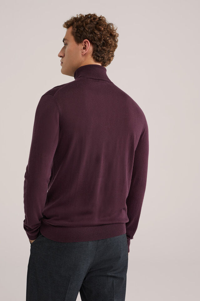 Men’s Slim Fit Merino Wool Roll-Neck Jumper