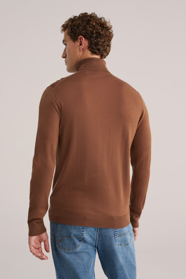 Men’s Slim Fit Merino Wool Roll-Neck Jumper