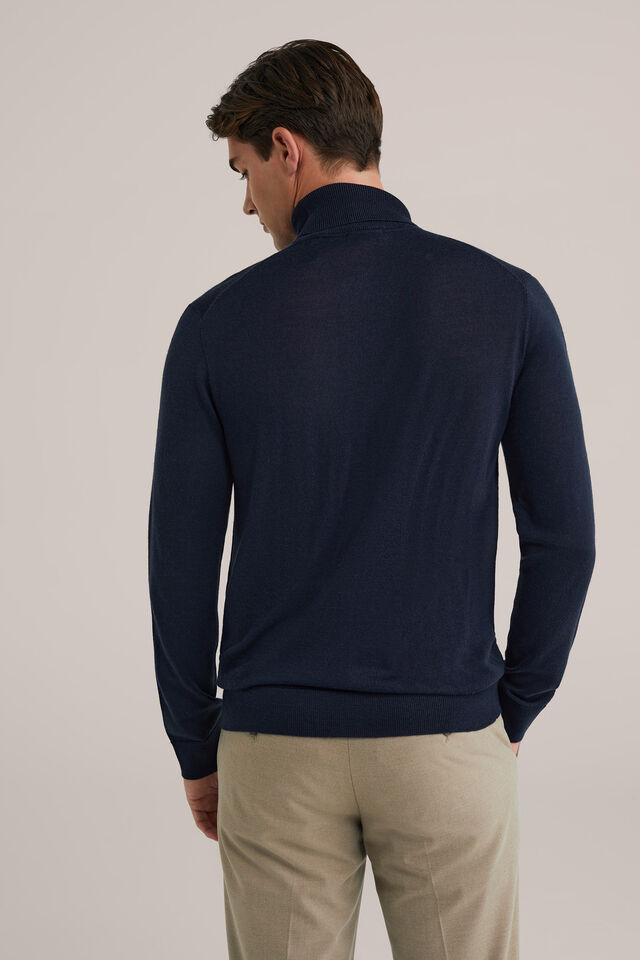 Men’s Slim Fit Merino Wool Roll-Neck Jumper