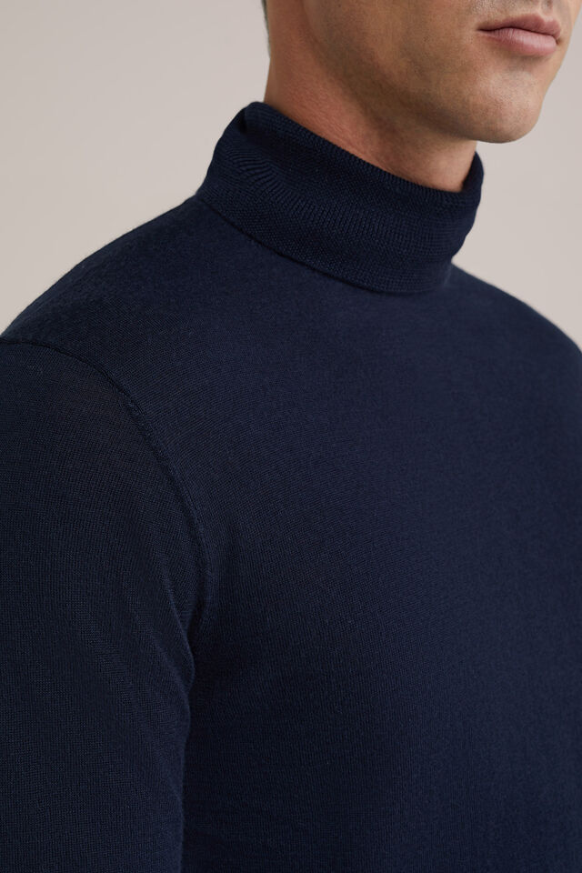 Men’s Slim Fit Merino Wool Roll-Neck Jumper