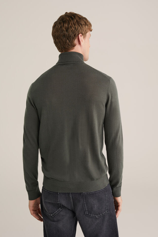 Men’s Slim Fit Merino Wool Roll-Neck Jumper