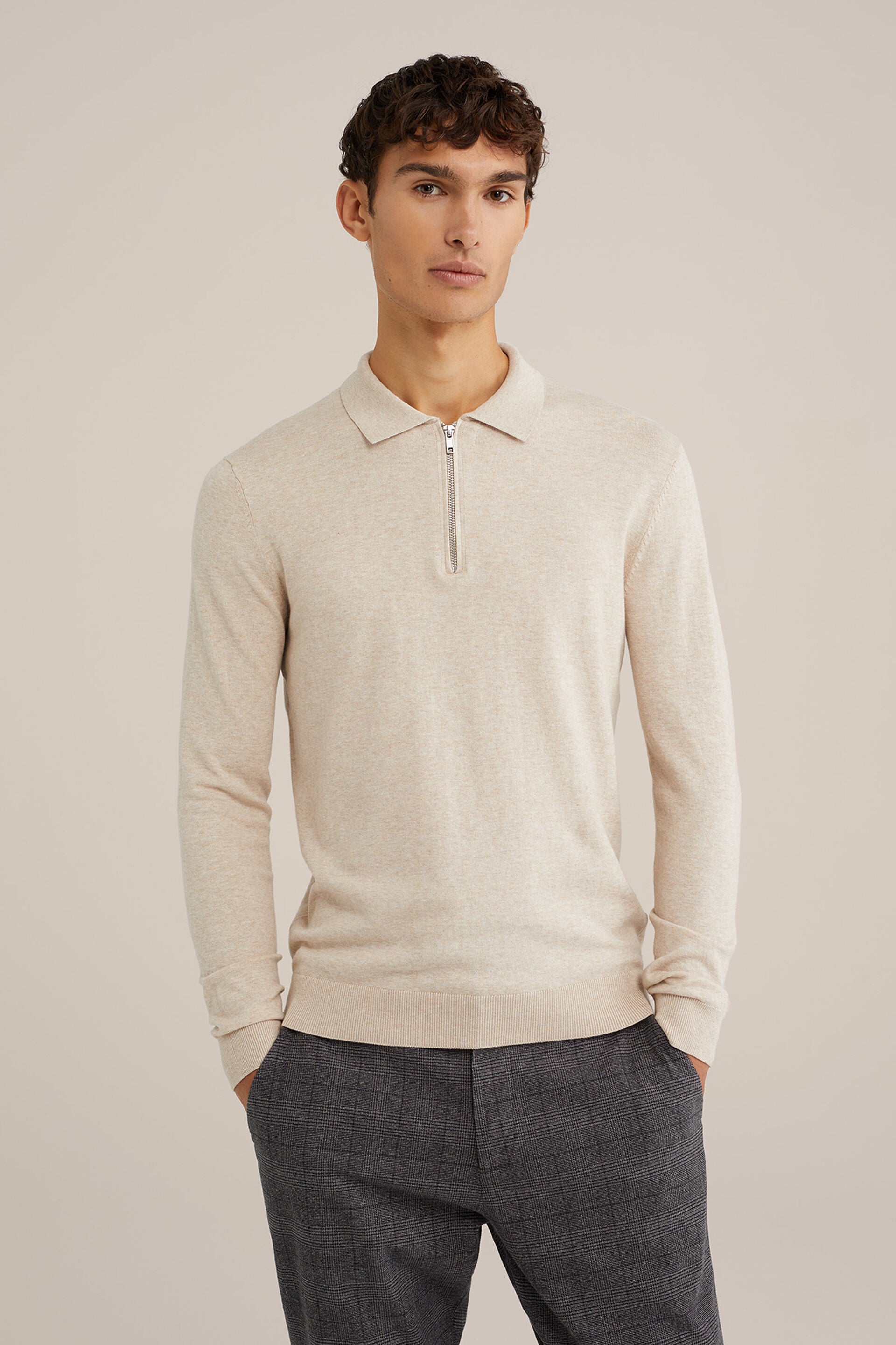 Men's Slim Fit Jumper With Quarter Zip