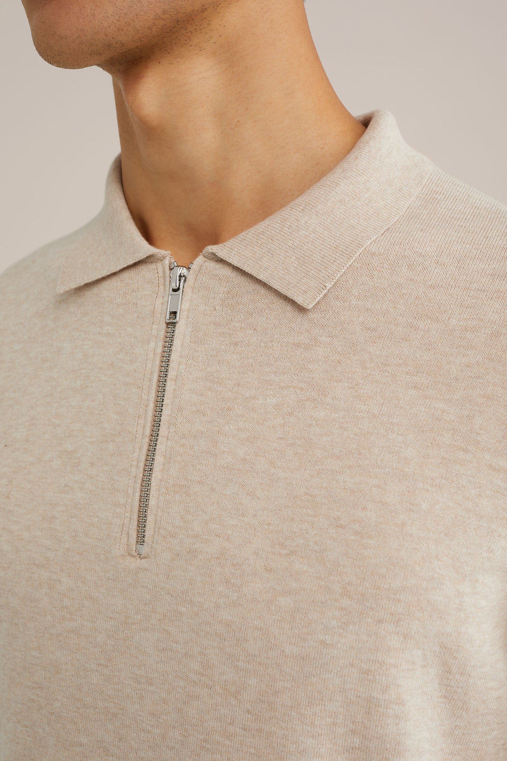 Men's Slim Fit Jumper With Quarter Zip