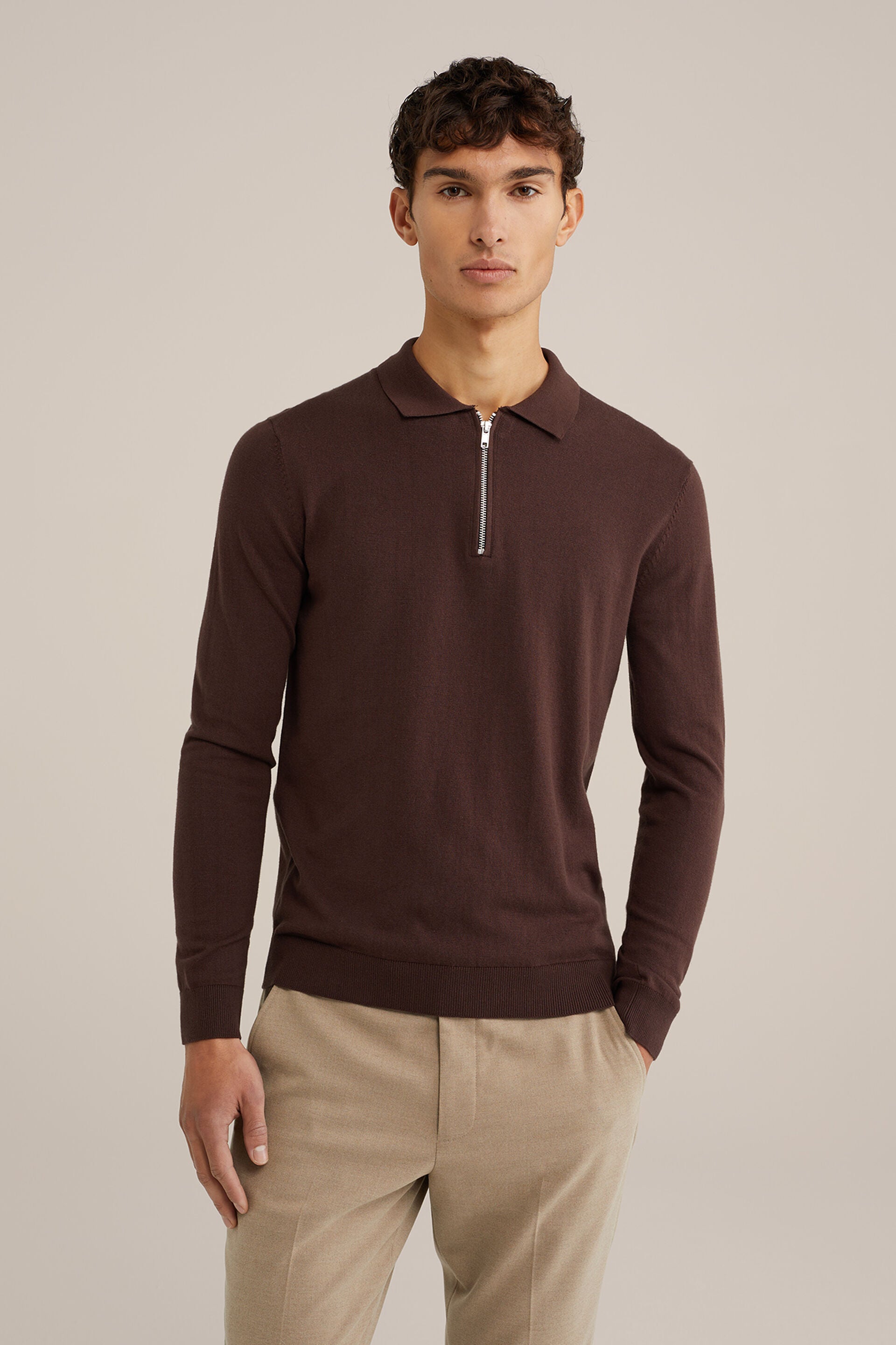 Men's Slim Fit Jumper With Quarter Zip
