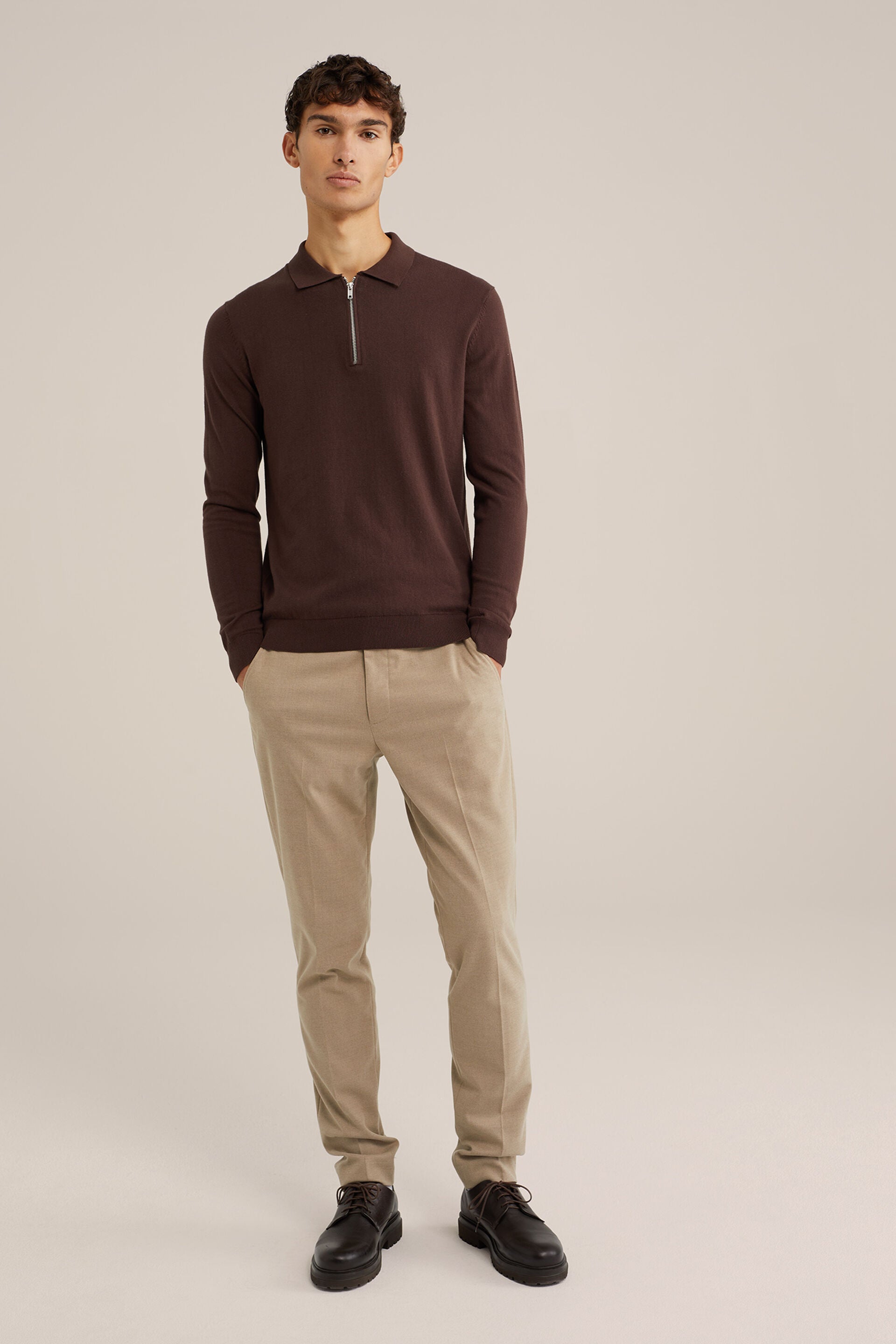 Men's Slim Fit Jumper With Quarter Zip